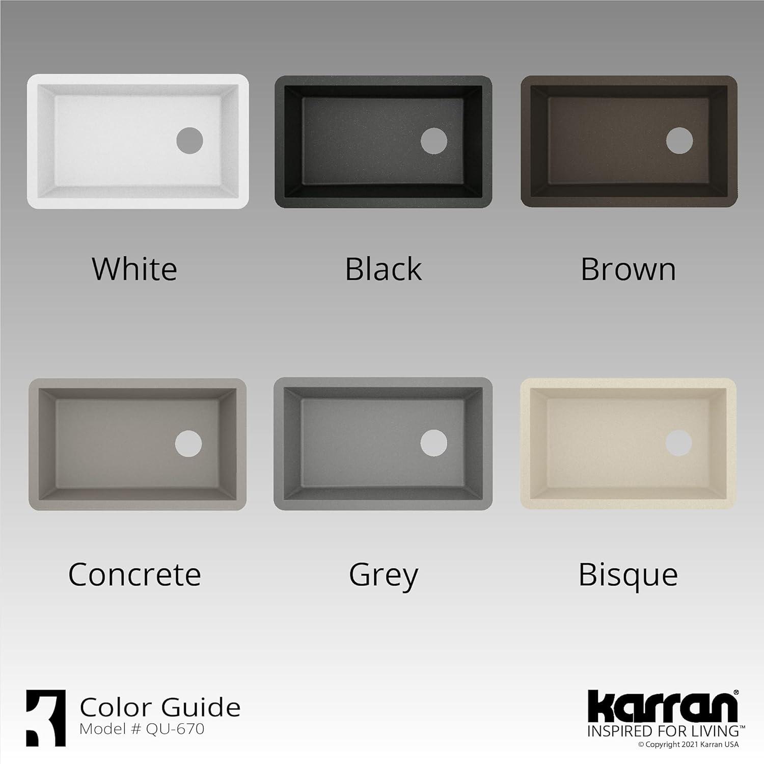 Karran Undermount Quartz Composite 31-3/4'' X 19-1/4'' Single Bowl Kitchen Sink