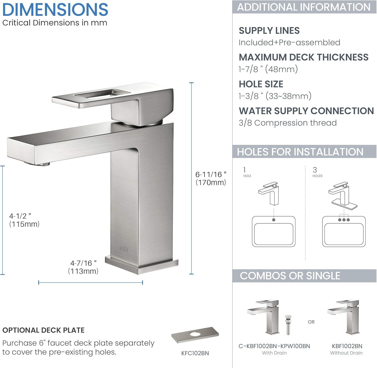 Cube Single-Hole Single-handle Bathroom Faucet