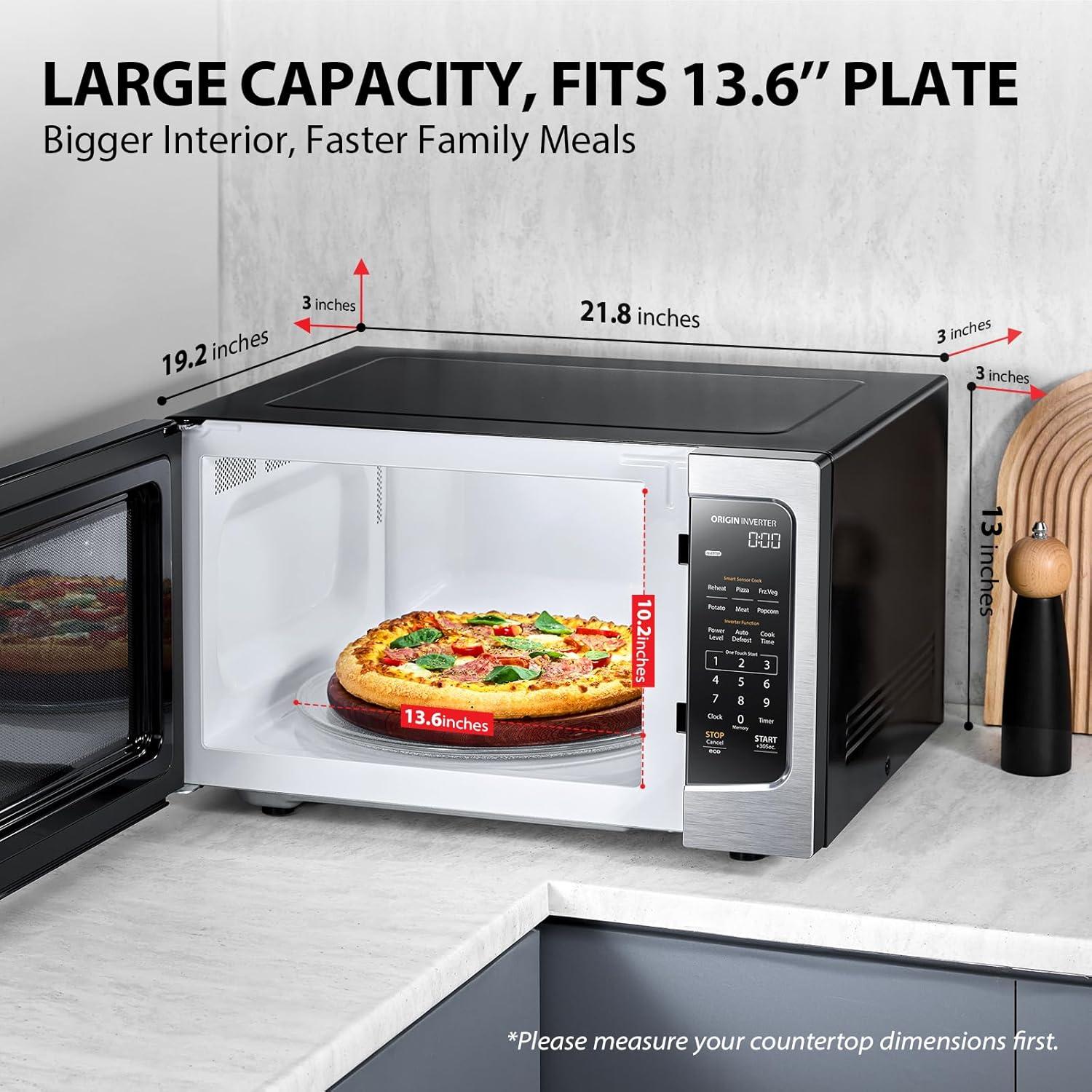 Toshiba TOSHIBA 1.6 Cu.ft Countertop Microwave Oven, Inverter, Smart Sensor, 13.6" Turntable, 1250W, Silver ML-EM45PIT(SS)