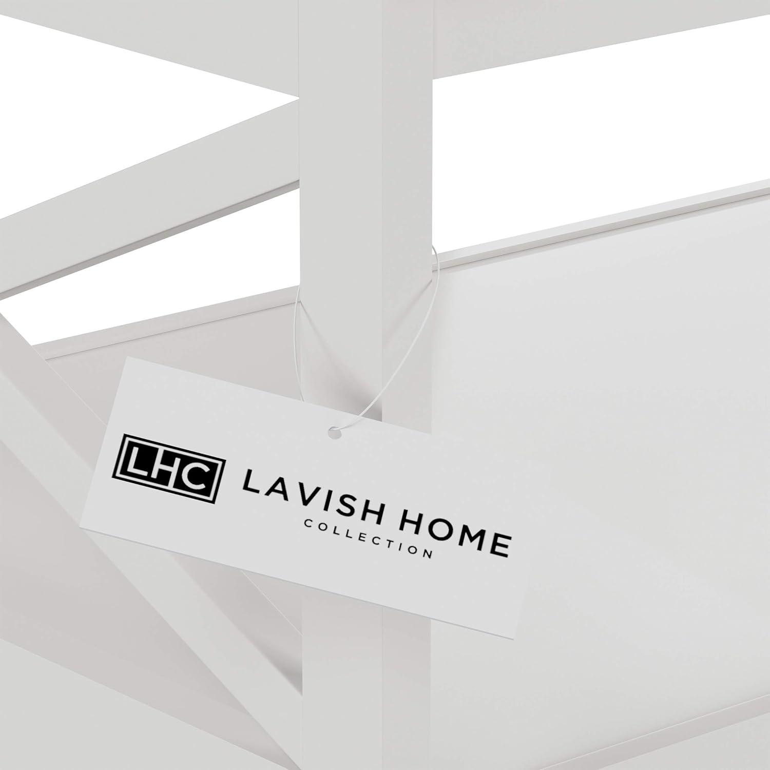 White MDF Rectangular 2-Tier Coffee Table with X-Leg Design