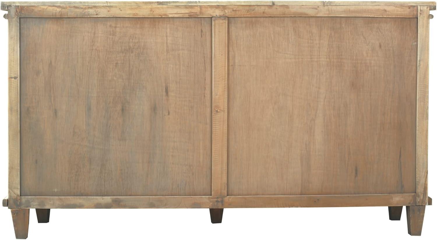 Cottage Panel Door Credenza Driftwood Brown Solid Wood Sideboard