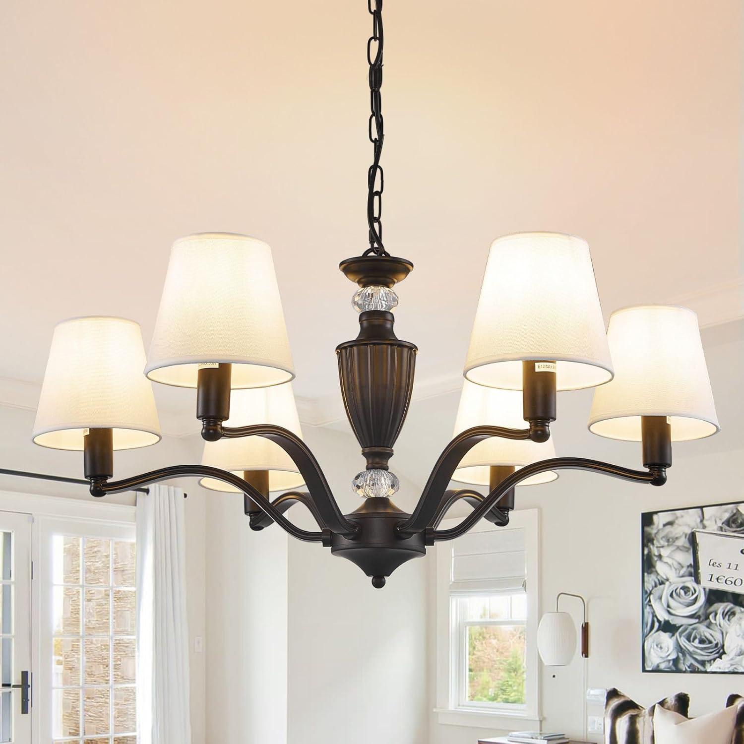 Black Chandelier, 3-Light Crystal Chandeliers for Dining Room, Farmhouse Dining Room Light Fixture, Dining Room Light Fixtures Over Table, Modern Hanging Pendant Lights for Bedroom, Kitchen Island