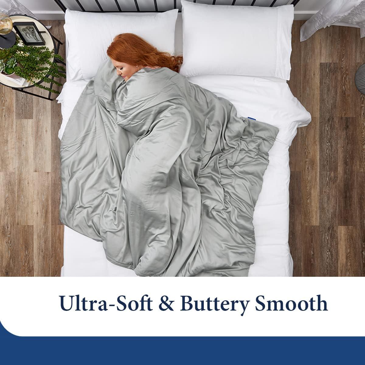Cosy House Collection Adult Weighted Blanket - 100% Rayon Derived from Bamboo Removable Cover