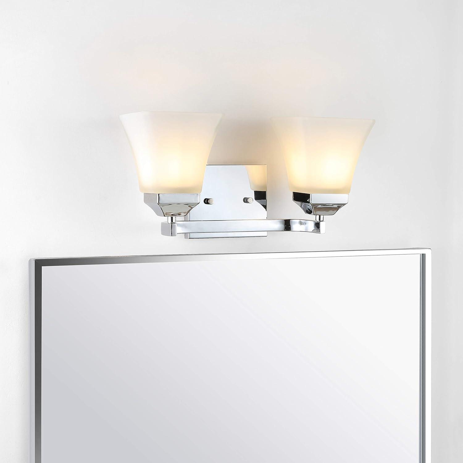 Staunton Chrome 2-Light LED Vanity Light with Glass Shades