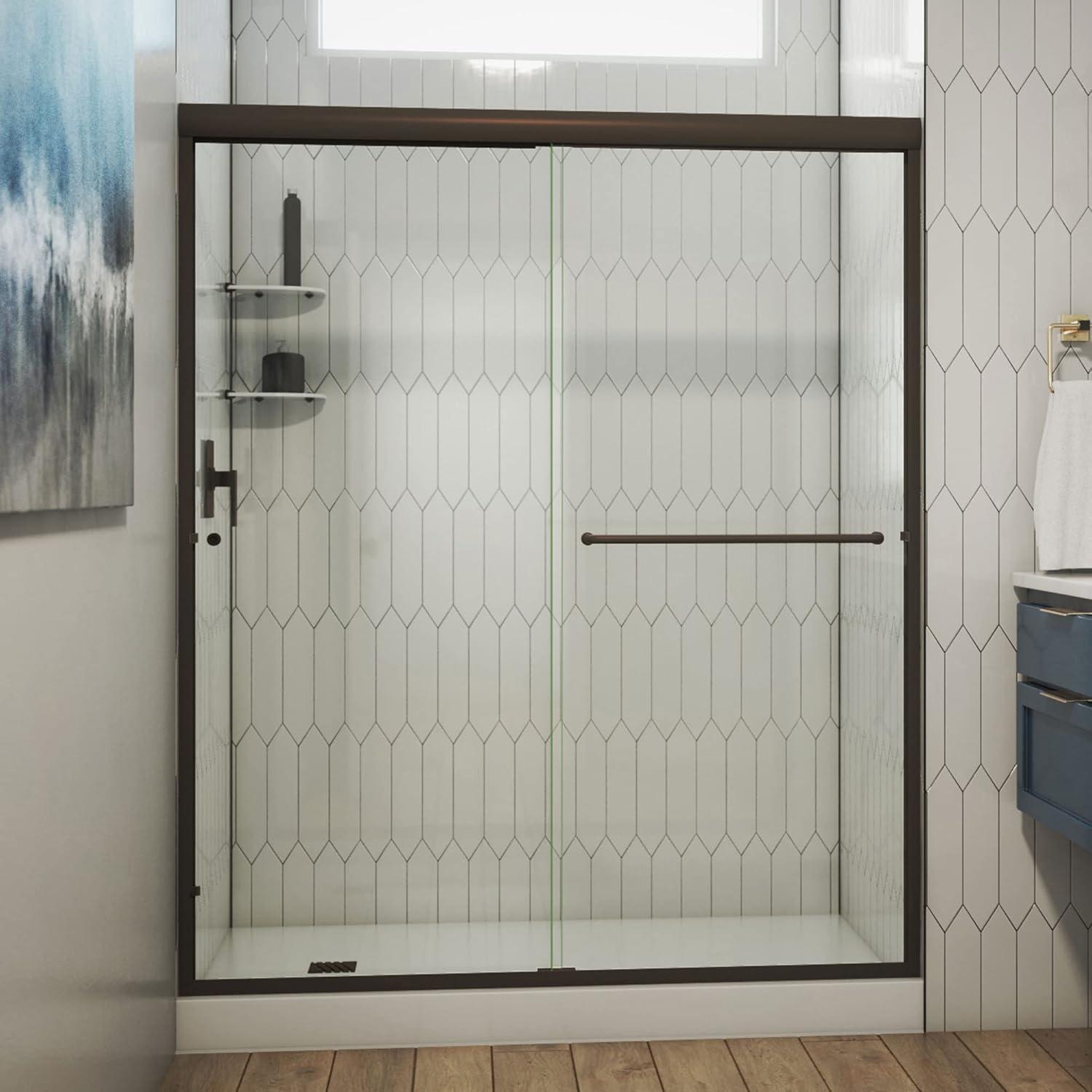 Alliance Pro 56'' Oil Rubbed Bronze Semi-Frameless Sliding Shower Door