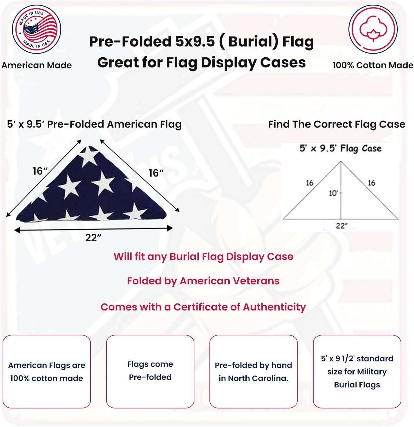 Allied Flag 5 x 9.5 FT Official Memorial Burial American Flag