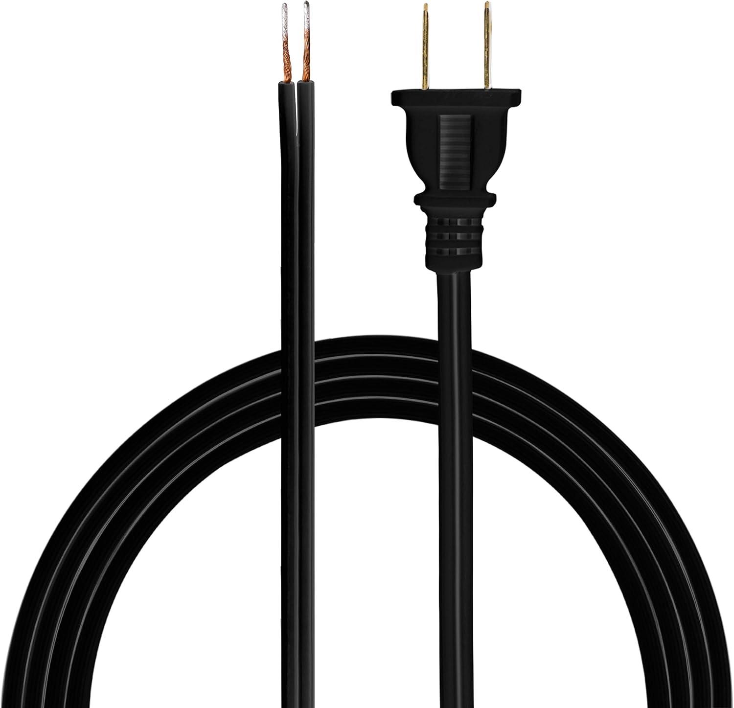 8 ft. Replacement Cord Set with Polarized Plug on 1-End, Black