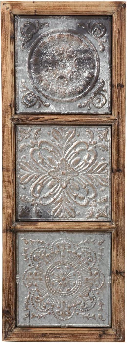 15 x 41 inch Rustic Distressed Wood and Metal Wall Décor - Foreside Home & Garden