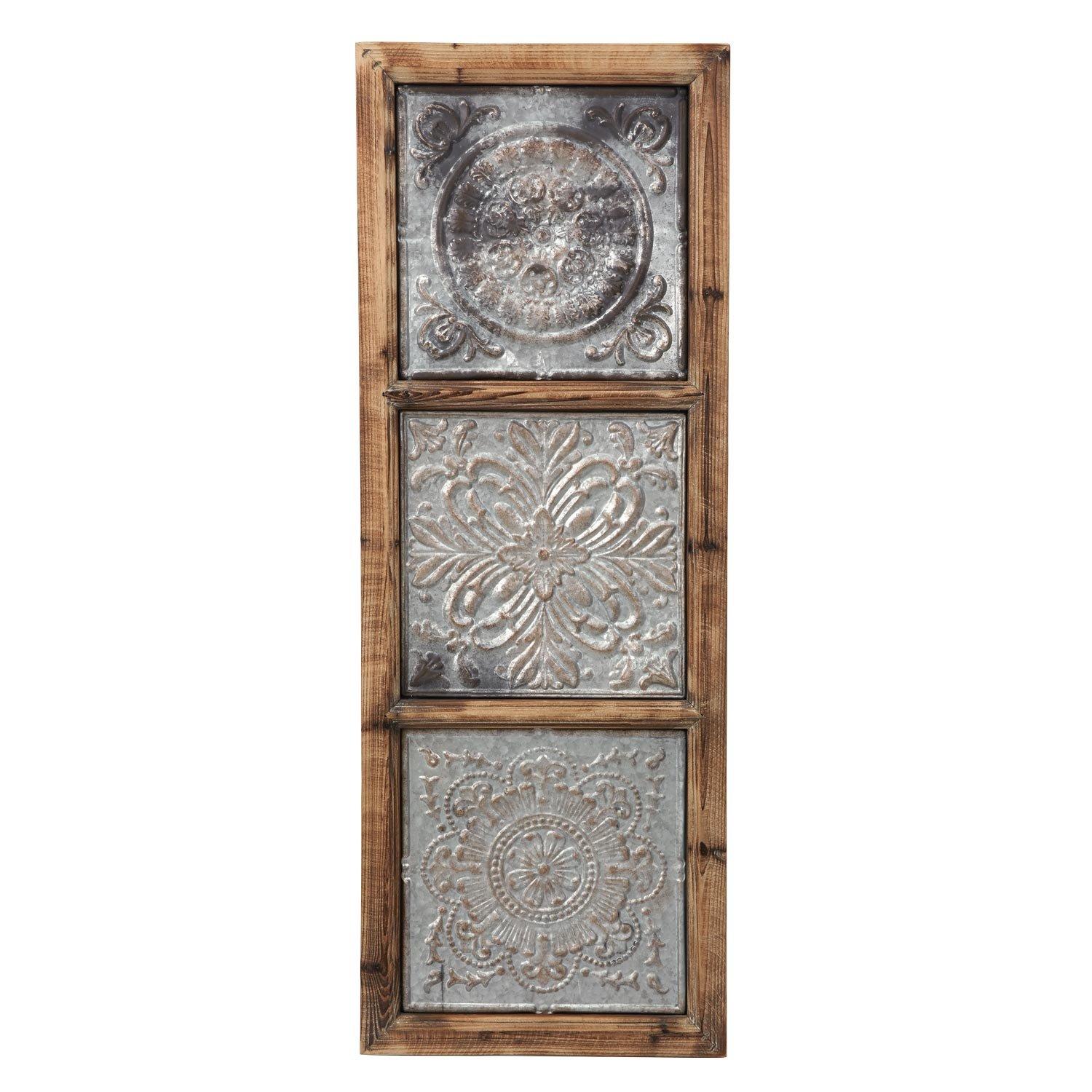 15 x 41 inch Rustic Distressed Wood and Metal Wall Décor - Foreside Home & Garden