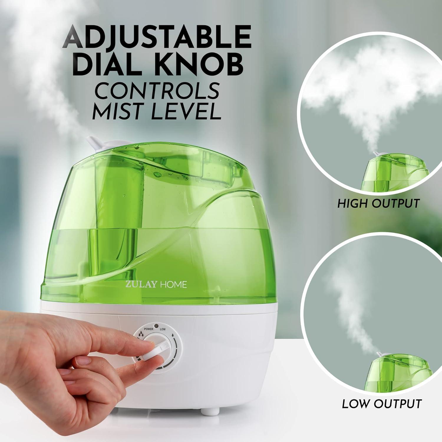 Zulay Kitchen Zulay Home Cool Mist Humidifiers For Bedroom (2.2L Water Tank) - Quiet Ultrasonic Humidifiers For Large Room With Auto Shutoff Feature - Air Humidifier For Plants, Nursery, Kids Room (Gray)
