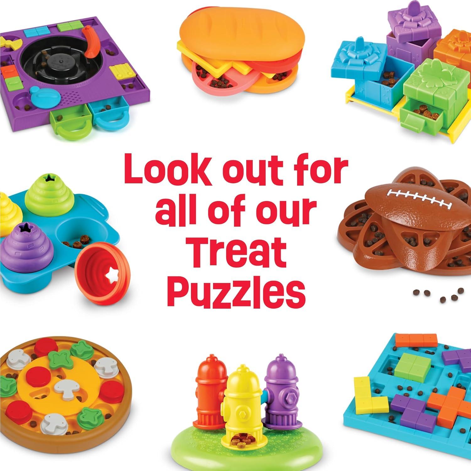 Brightkins Pizza Party! Treat Puzzle, 1 Piece, Interactive Dog Toys, Dog Puzzle Stimulating, Dog Toys, Brain Games for Dogs