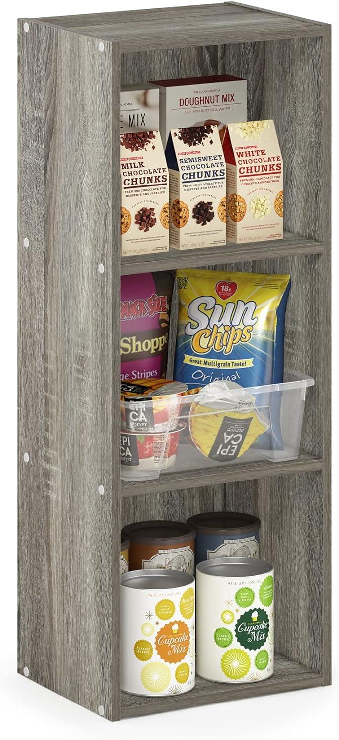 Furinno 3-Tier Easy Assembly Ultility Shelf Open Bookcase Dispaly Organizer,French Oak