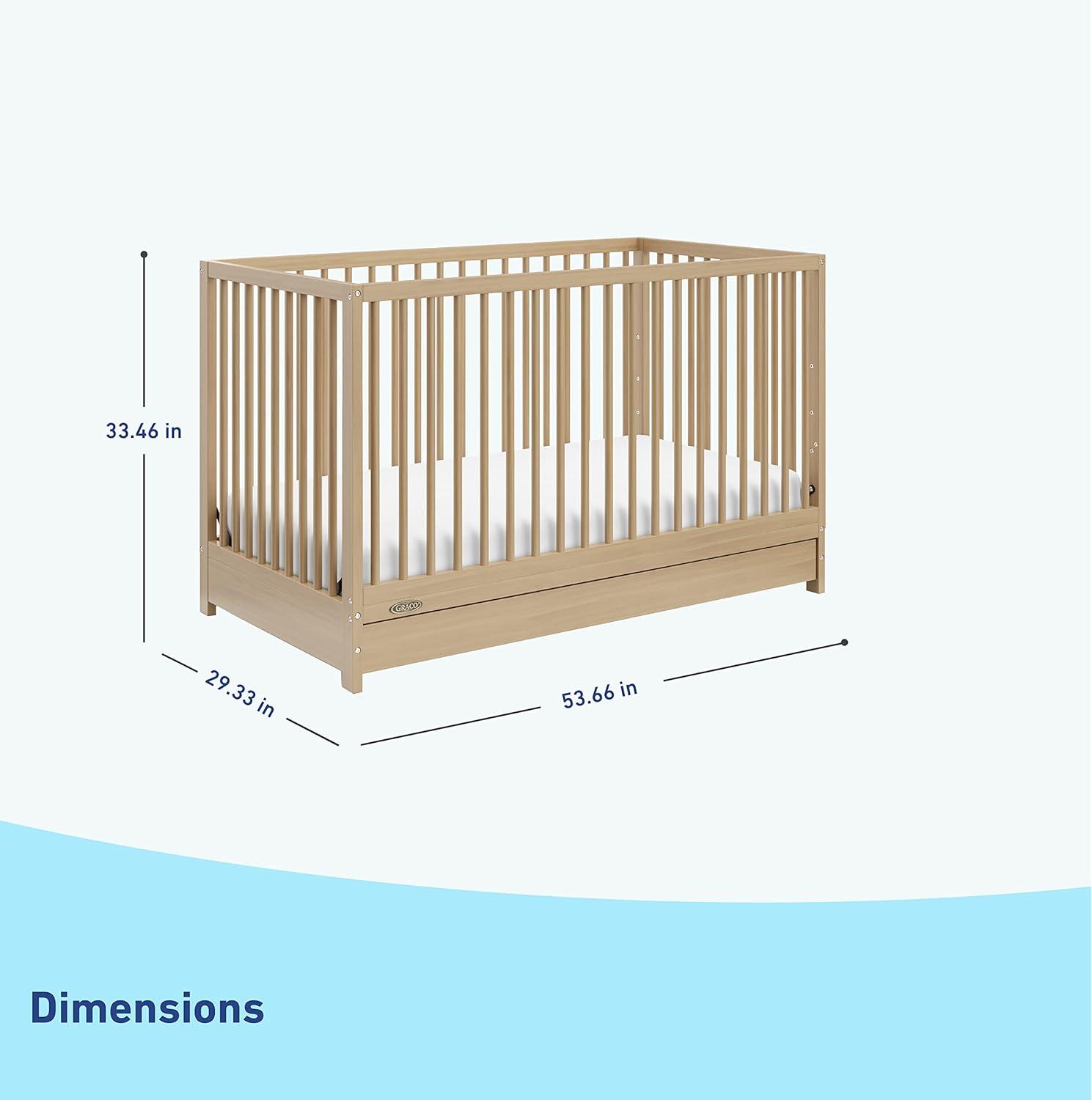 Teddi 4-in-1 Mini Convertible Crib with Mattress