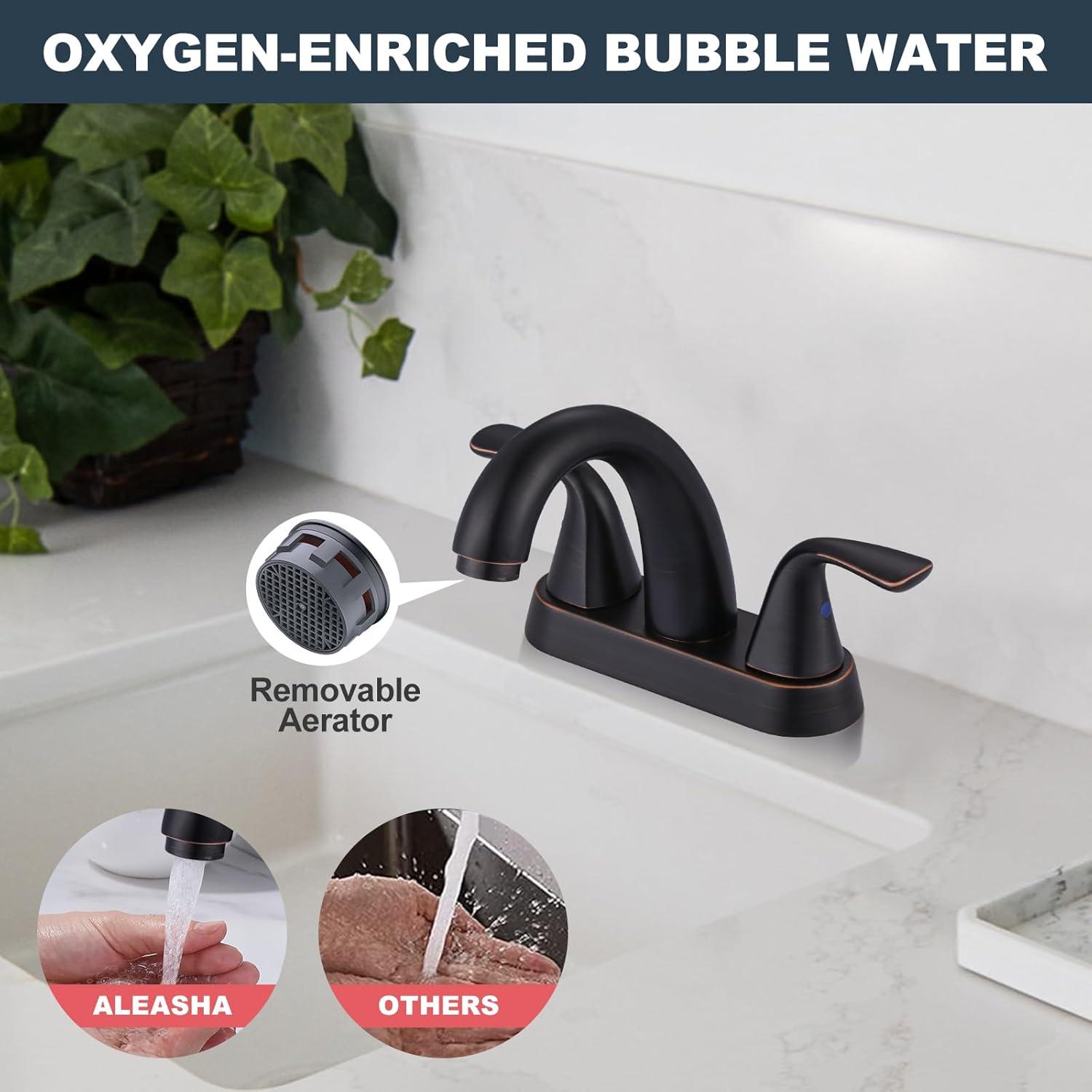 Oil Rubbed Bronze Double Handle High Arc Bathroom Faucet