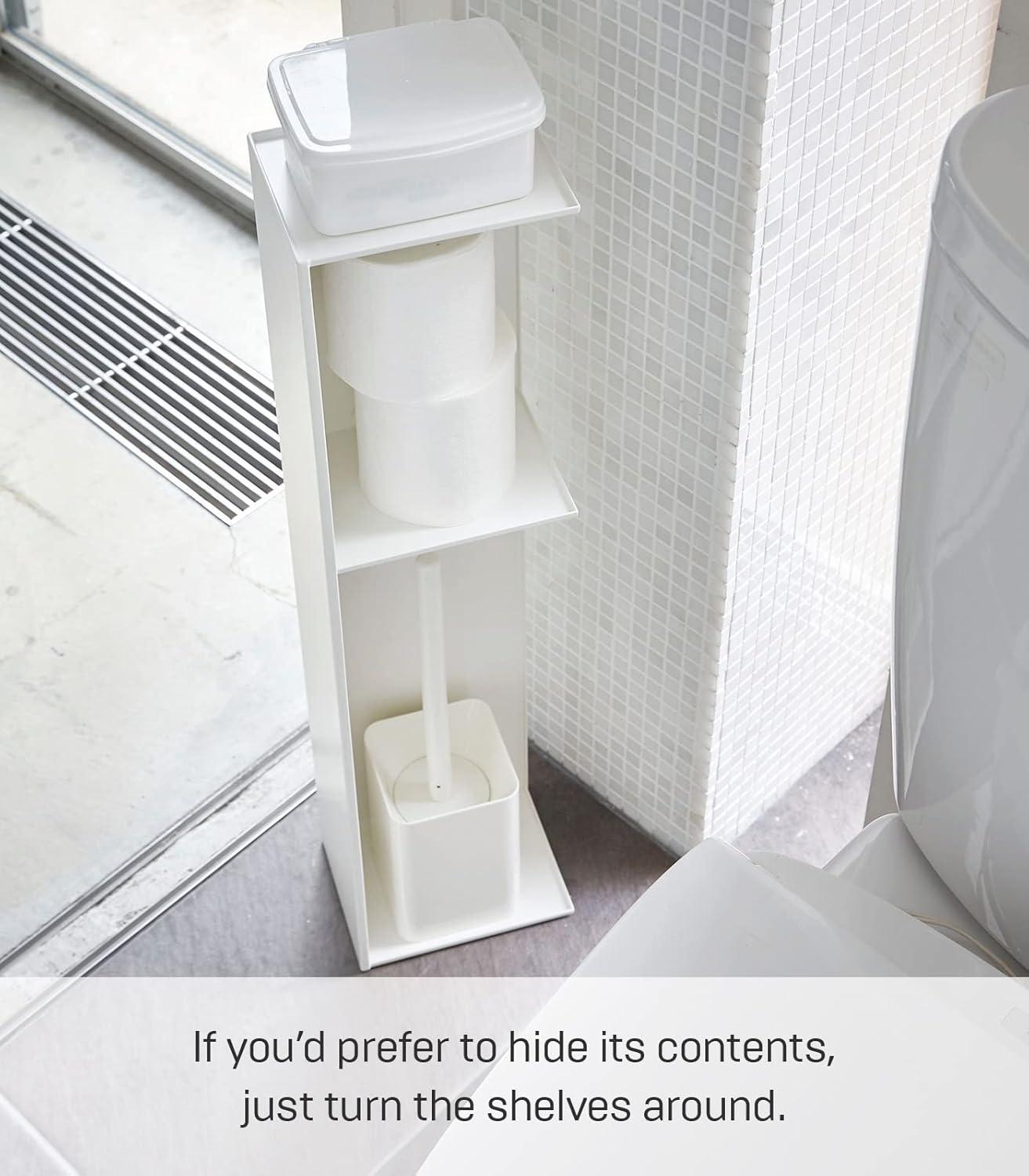 Sleek White Over-the-Toilet 3-Tier Storage Organizer