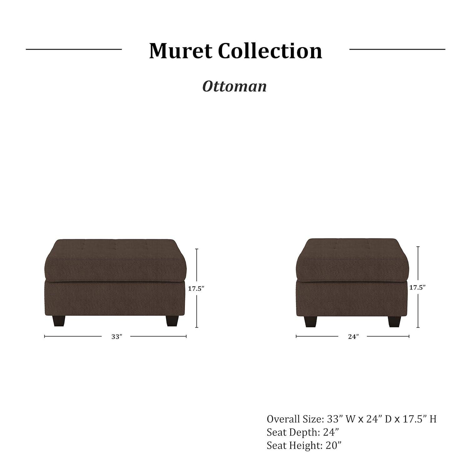 Lexicon Maston Microfiber Ottoman with Storage in Chocolate