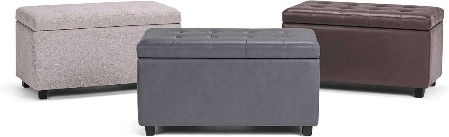 Cosmopolitan Chocolate Brown Tufted Faux Leather Storage Ottoman