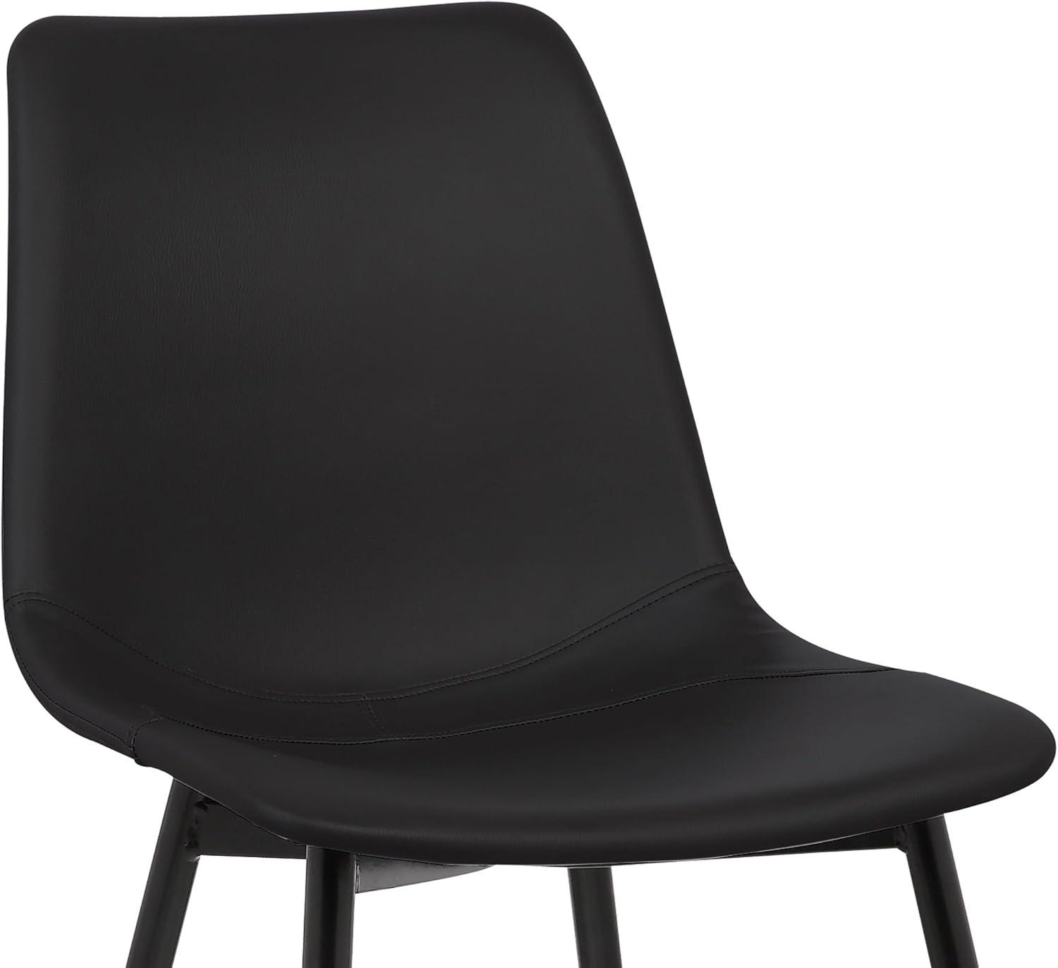 Modern Black Faux Leather Upholstered Side Chair 18"W