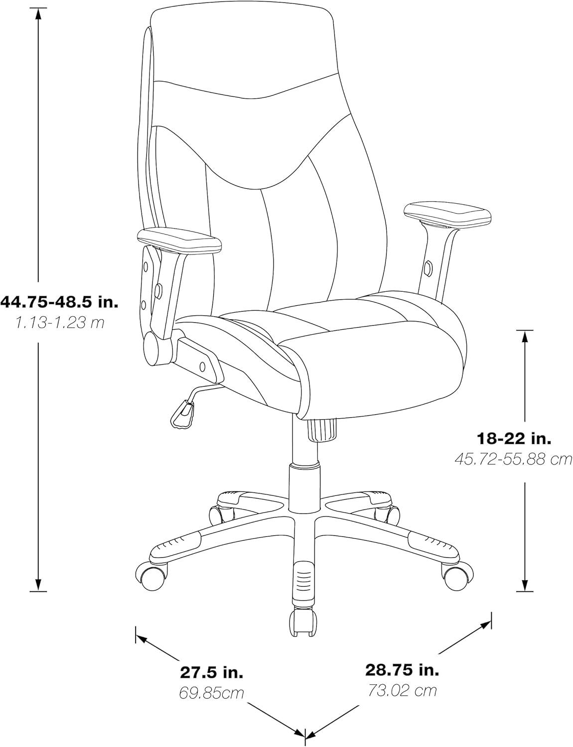 Executive High Back Taupe Gray Bonded Leather Office Chair