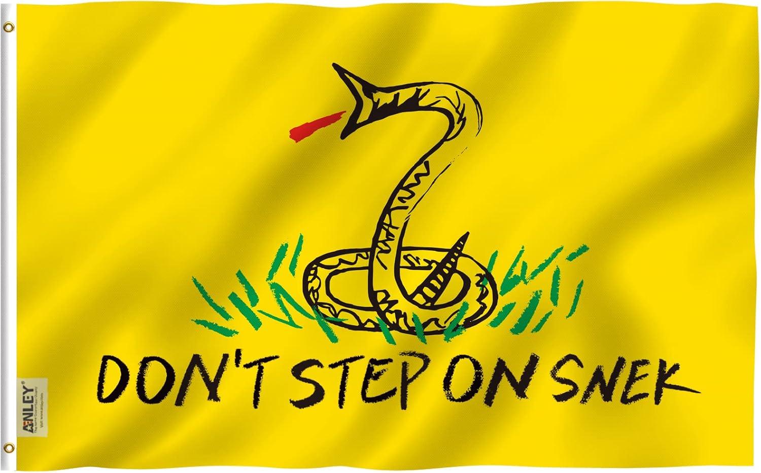 Anley 3x5 Foot Don't Step on Snek Polyester Flag with Brass Grommets