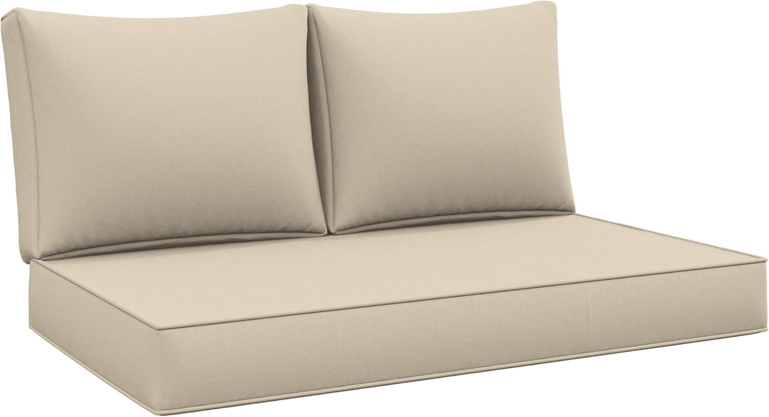 Outdoor Loveseat Cushion Set 46 X 26 Inch Water Repellent & Fadeness Patio Furniture Cushions,Removable Outdoor Couch Cushions with Hidden Zipper & Adjustment Staps for Couch, Bench, and Swing