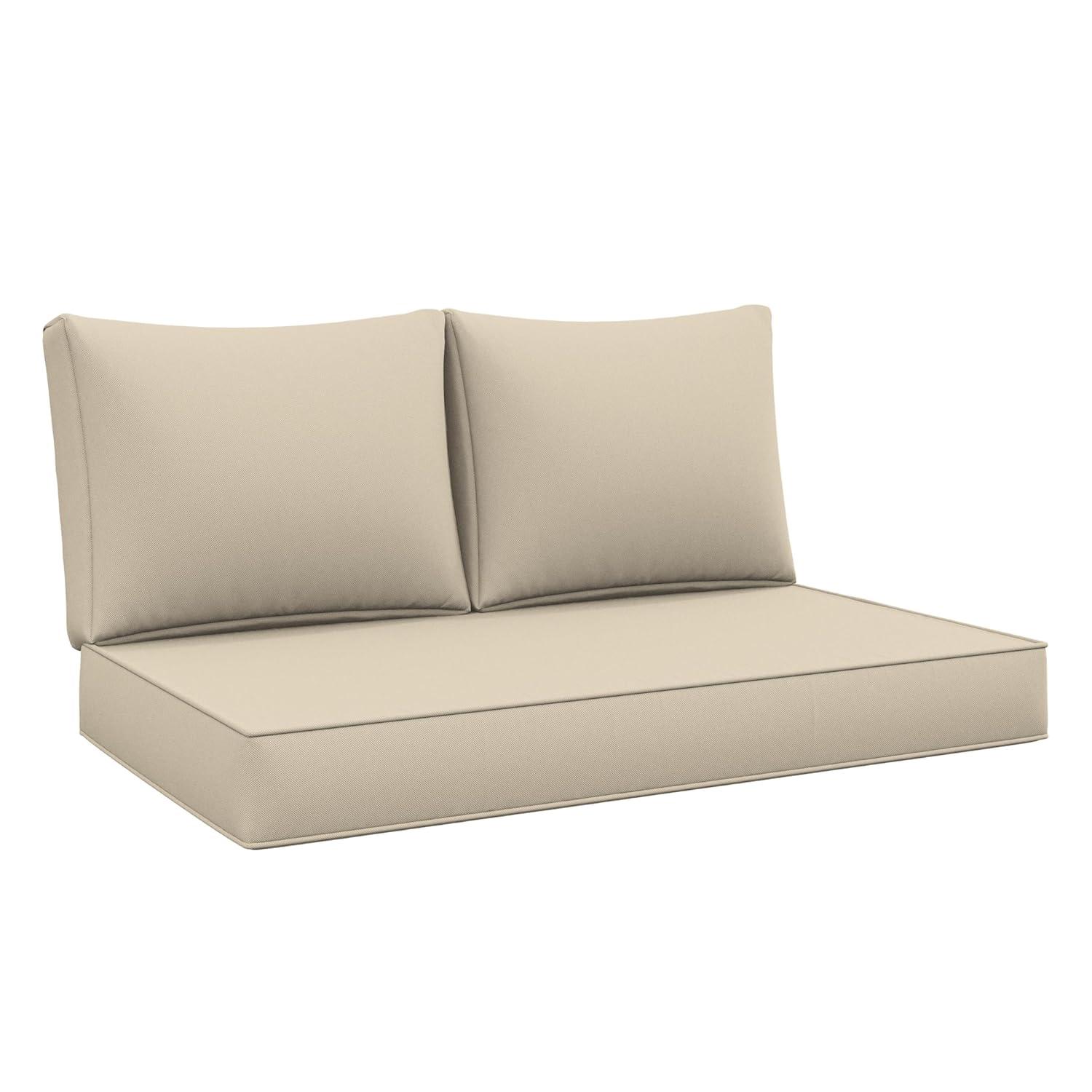 Outdoor Loveseat Cushion Set 46 X 26 Inch Water Repellent & Fadeness Patio Furniture Cushions,Removable Outdoor Couch Cushions with Hidden Zipper & Adjustment Staps for Couch, Bench, and Swing