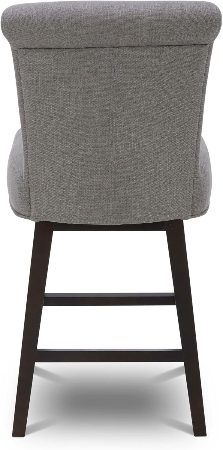 Flint Gray Performance Fabric Swivel Counter Stools Set of 2