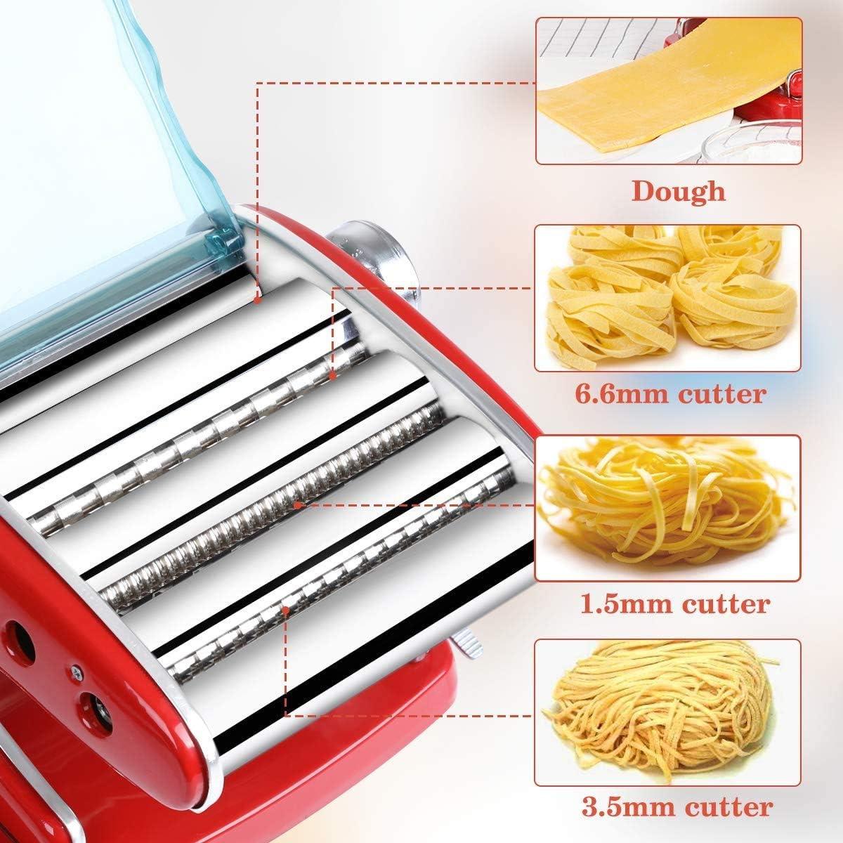 Stainless Steel Manual Pasta Maker Machine With Adjustable Thickness Settings PLUS a Jar Opener (Gift)