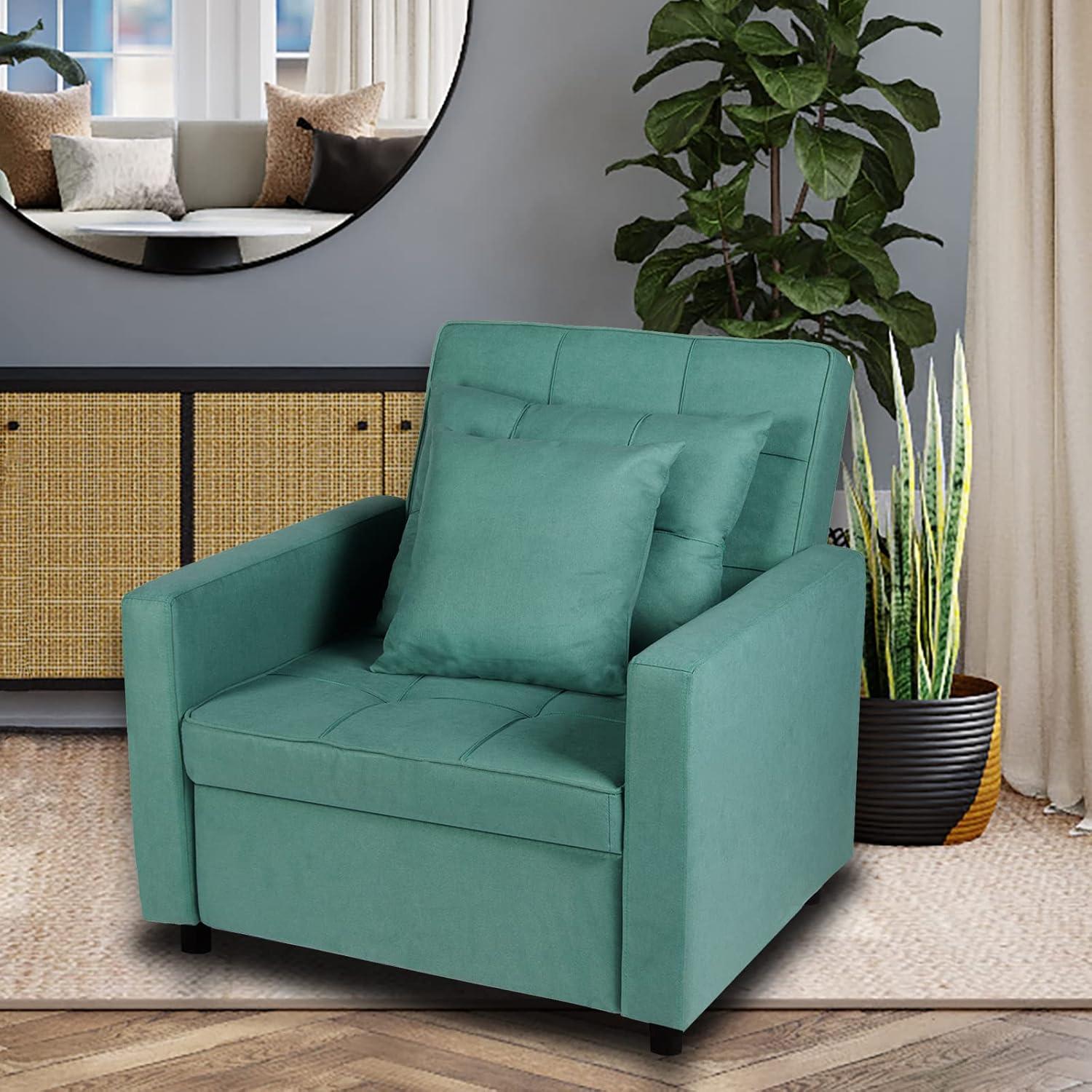 BETISEF Sofa Bed 3 in 1 Convertible Chair Bed Lounger Sleeper Chair Single Recliner for Small Space Adjustable Backrest