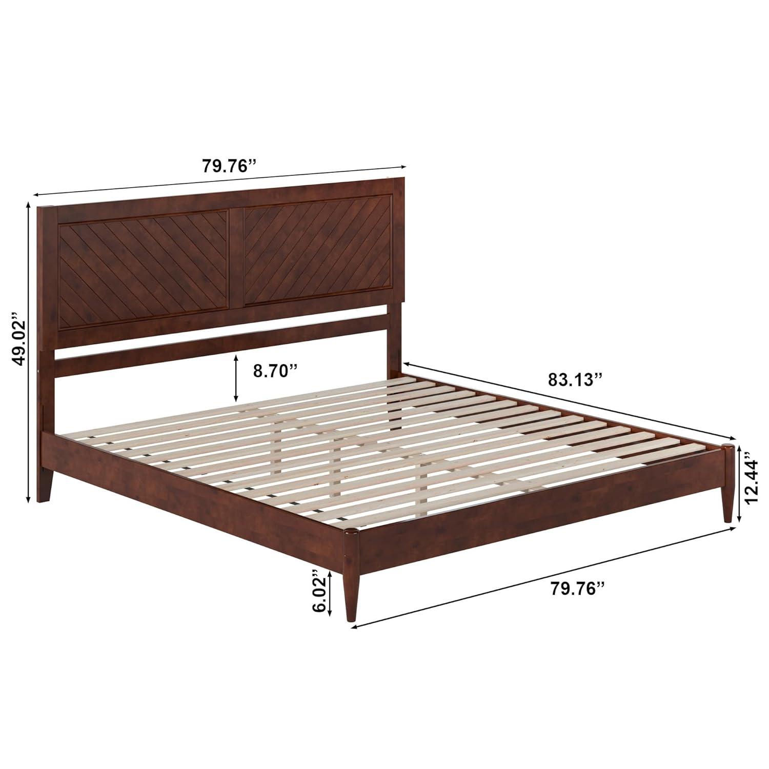 AFI Furnishings Berkshire Twin Solid Wood Low Profile Platform Bed in Walnut
