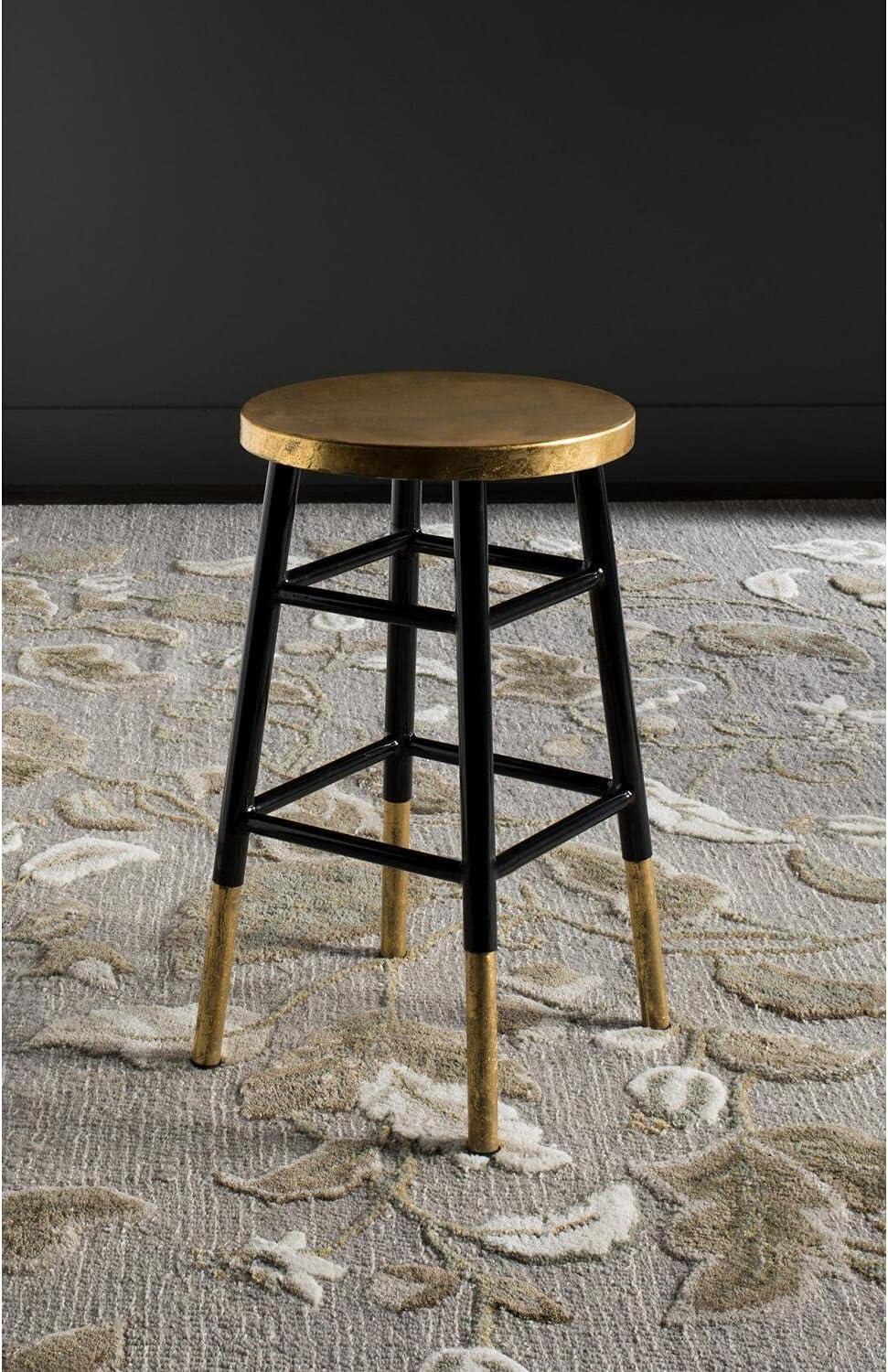 Emery Dipped Gold Leaf Counter Stool - FOX3231 - White/Gold - Safavieh Couture