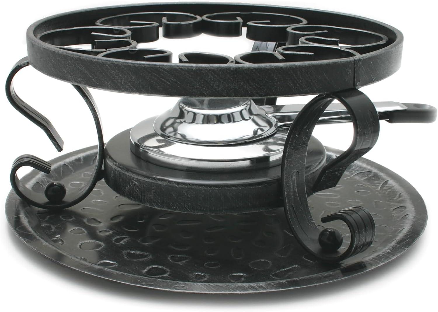 Swissmar Swissmar Lugano 2-Quart Cast Iron Cheese Fondue Set, 9-Piece, Cherry Red