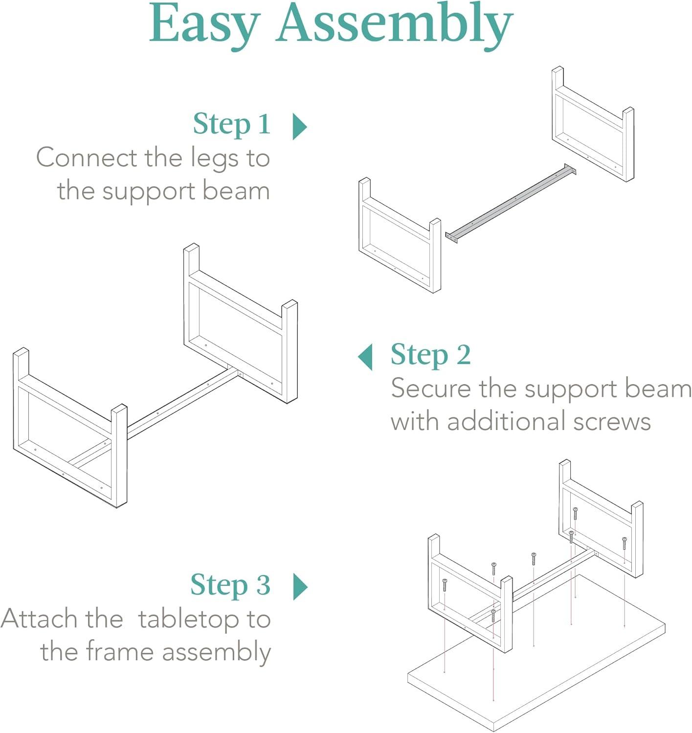 Best Choice Products 44in Modern Butcher Block Top Coffee Table, Rectangular Wood Accent Table w/ Metal Legs - Gray