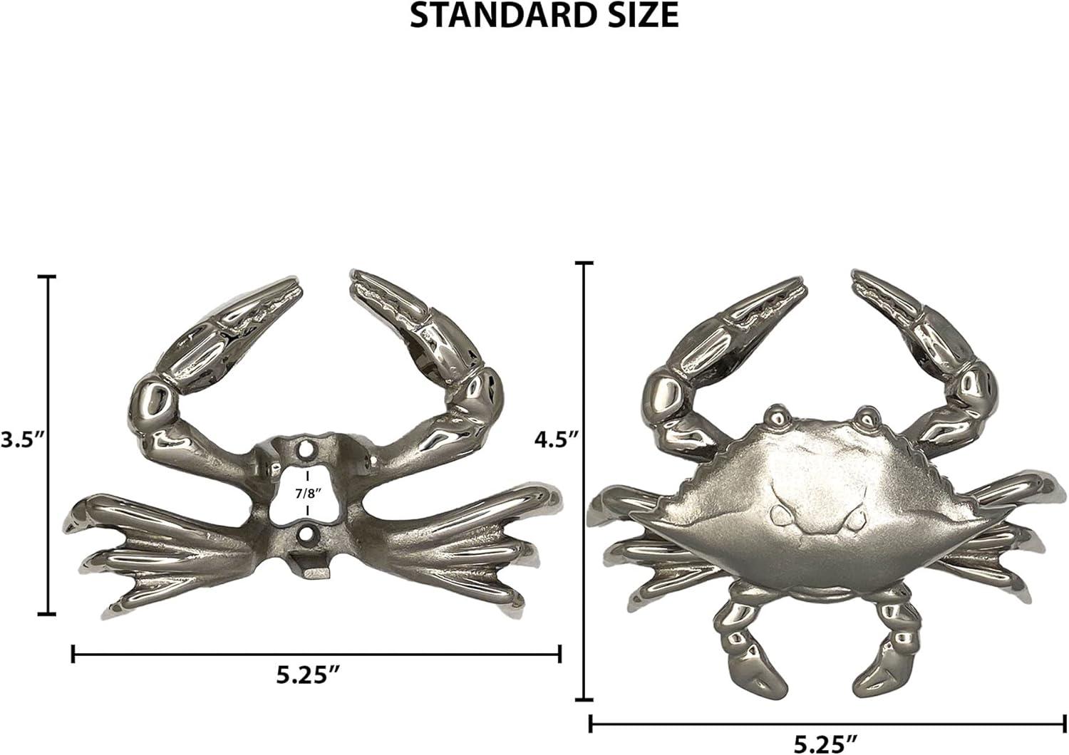 Nickel Silver Coastal Crab Solid Brass Door Knocker