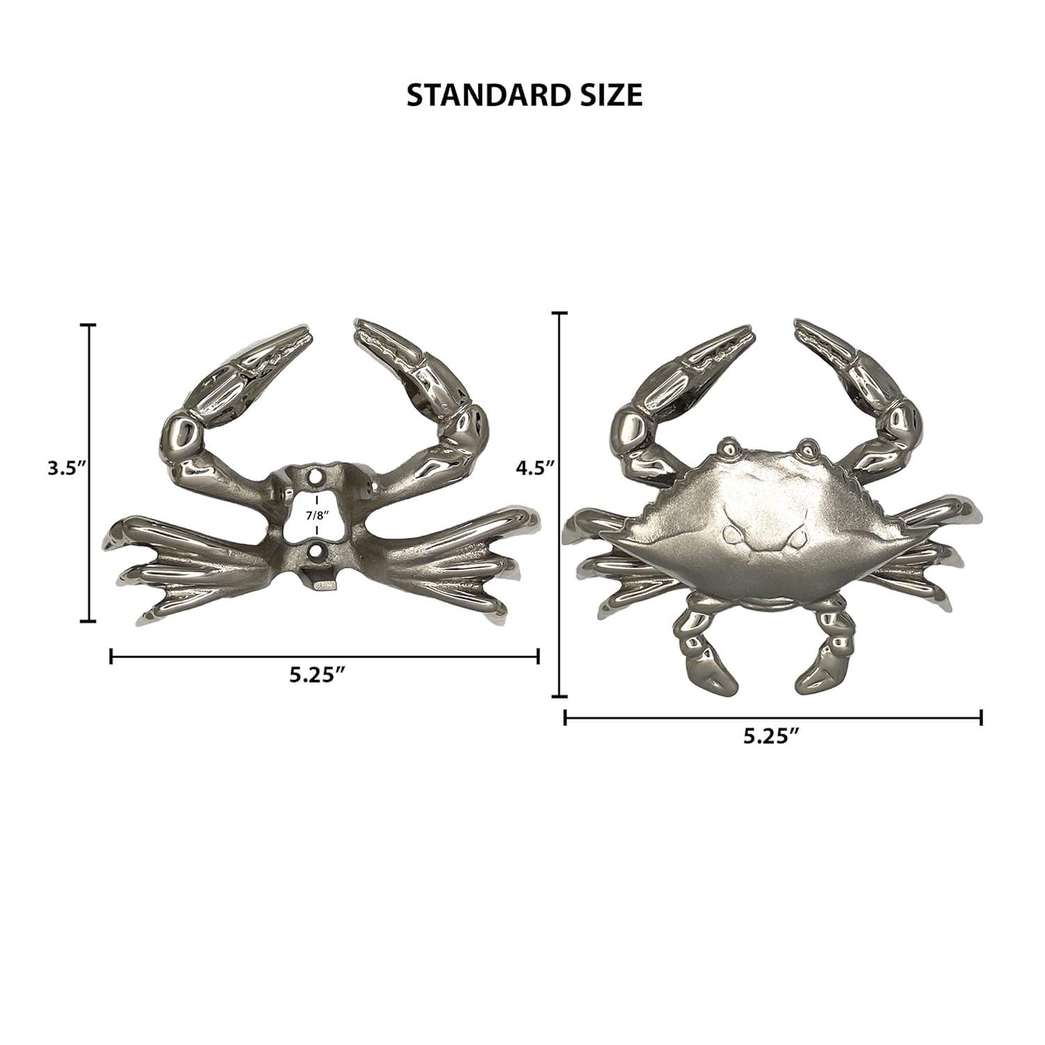 Nickel Silver Coastal Crab Solid Brass Door Knocker