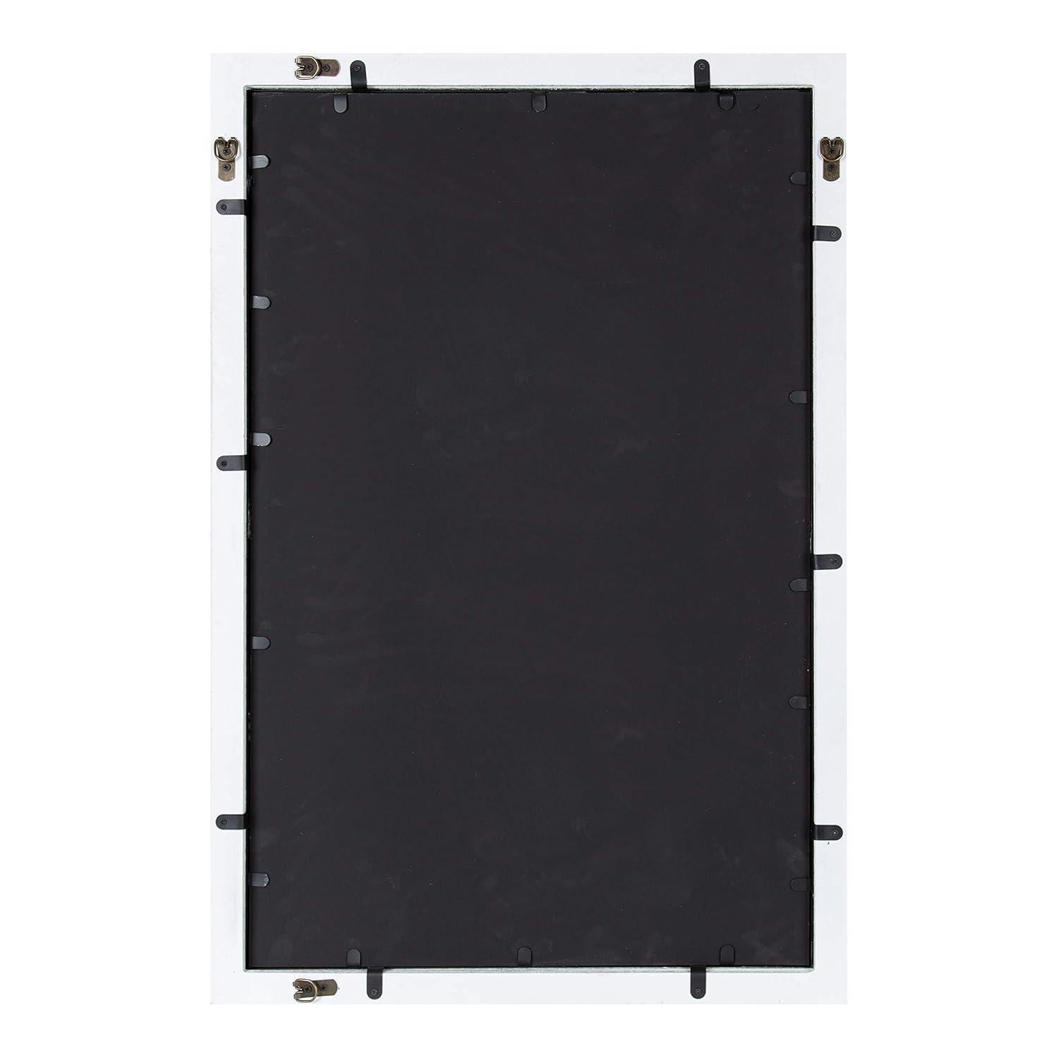 24" x 36" Audubon Rectangle Wall Mirror White - Kate & Laurel All Things Decor: Modern Style, No Assembly, MDF Frame