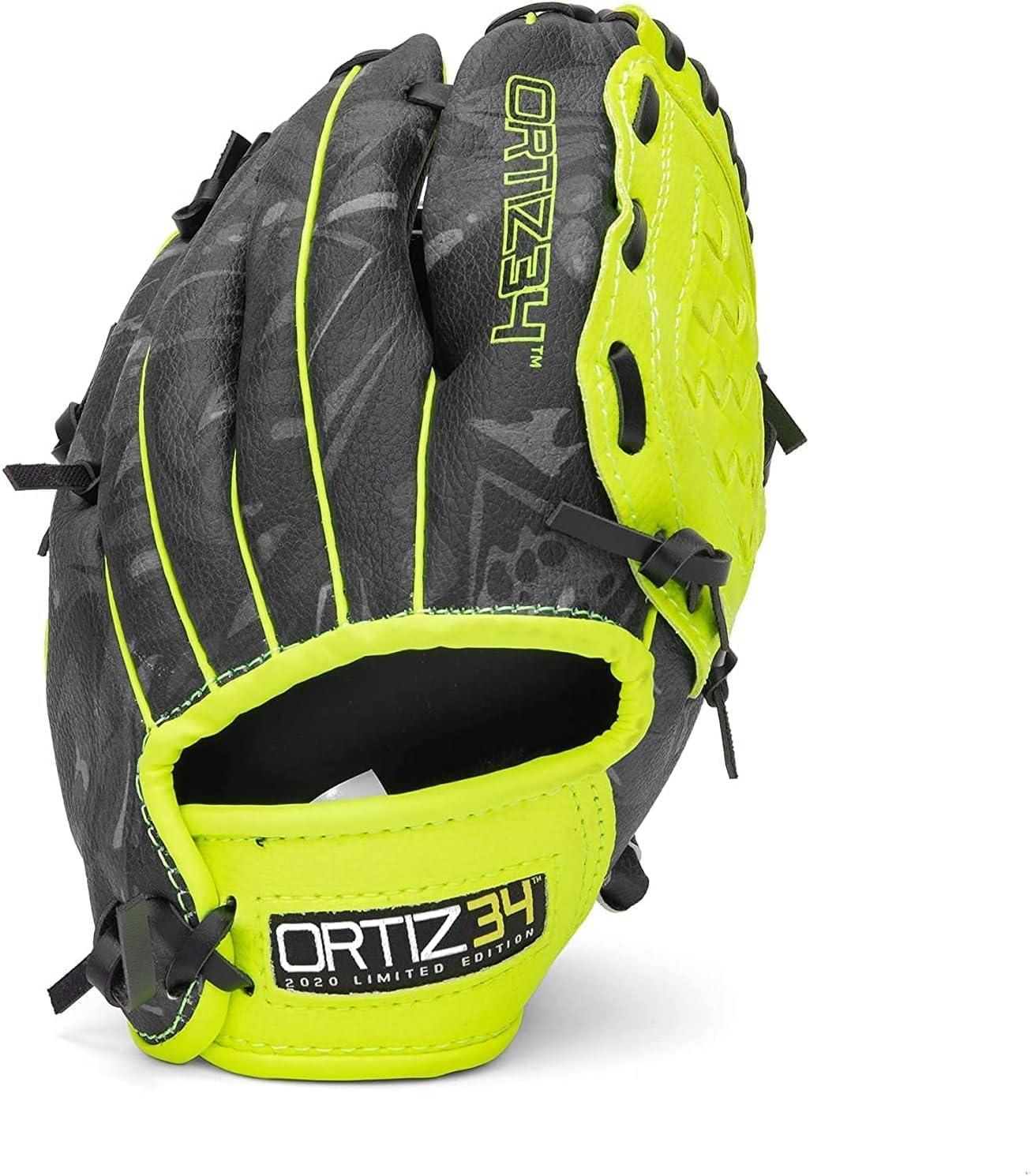 Ortiz34 Youth T-Ball Set, 25” Signature Aluminum T-Ball Bat with -10 Drop, Foam Core T-Ball, 9” Lightweight Youth Glove, Vibrant Graffiti Print