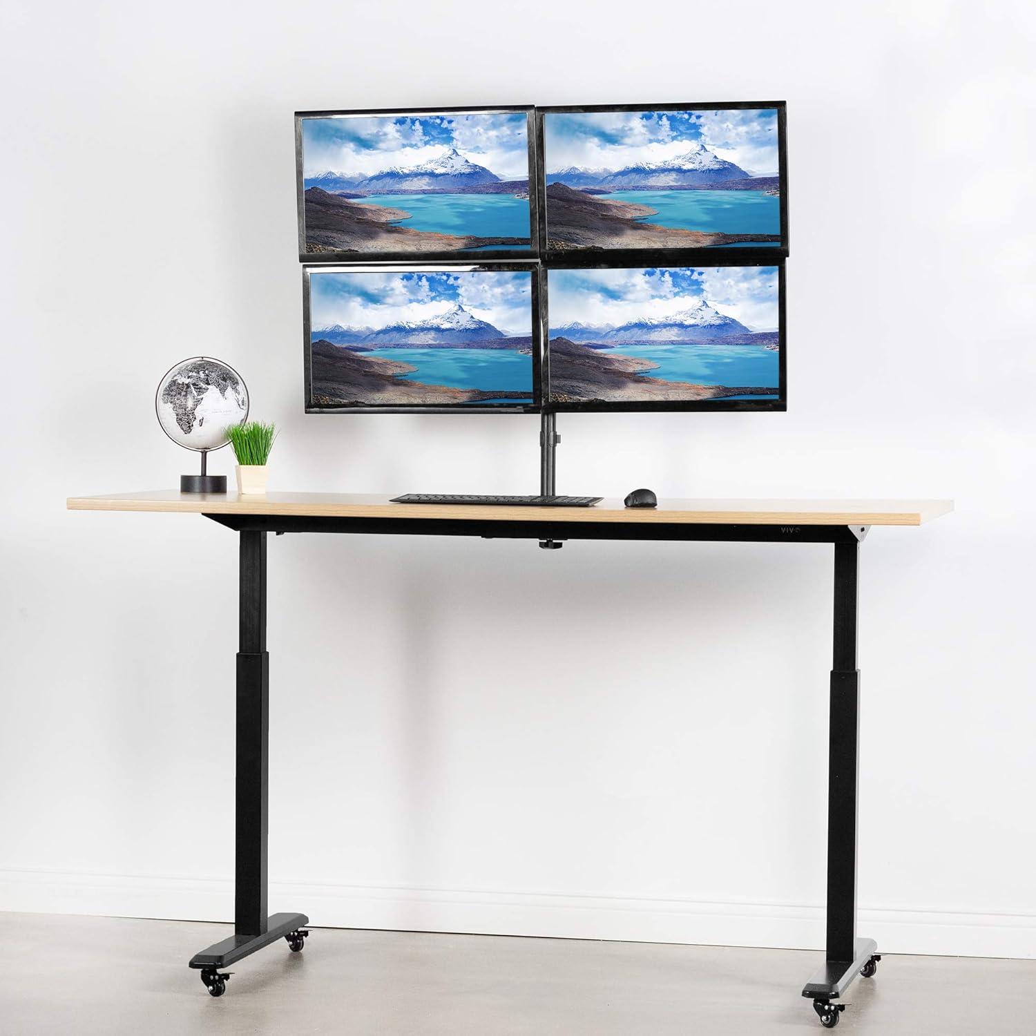 Aluminum Quad Monitor Desk Mount with Articulating Arms