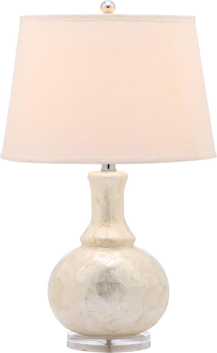 SAFAVIEH Shelley 25 in. H Coastal Gourd Table Lamp, White, Set of 2