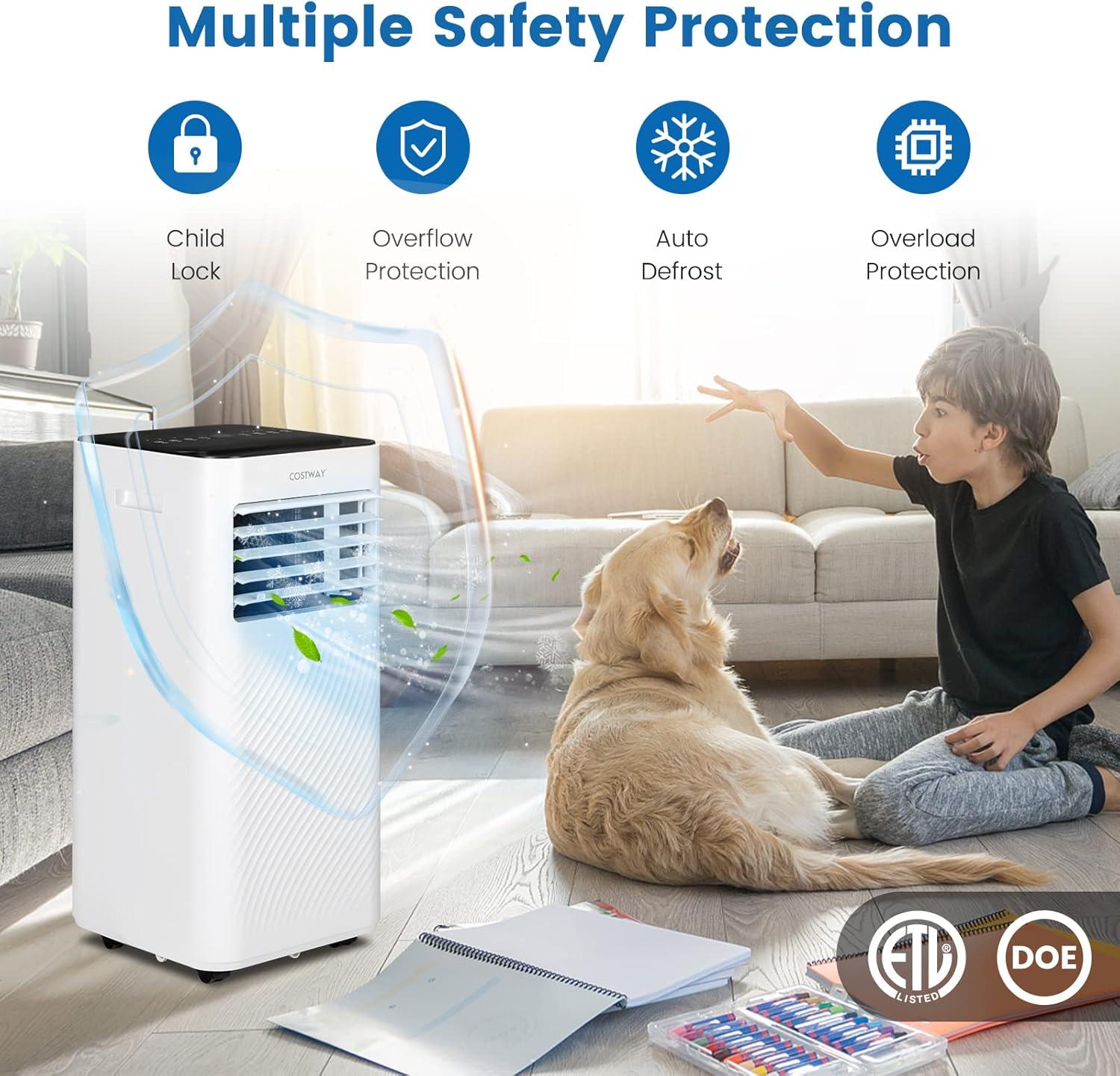 Costway 10000 BTU Portable Air Conditioner 4-in-1 AC with Cool Fan Humidifier Sleep Mode