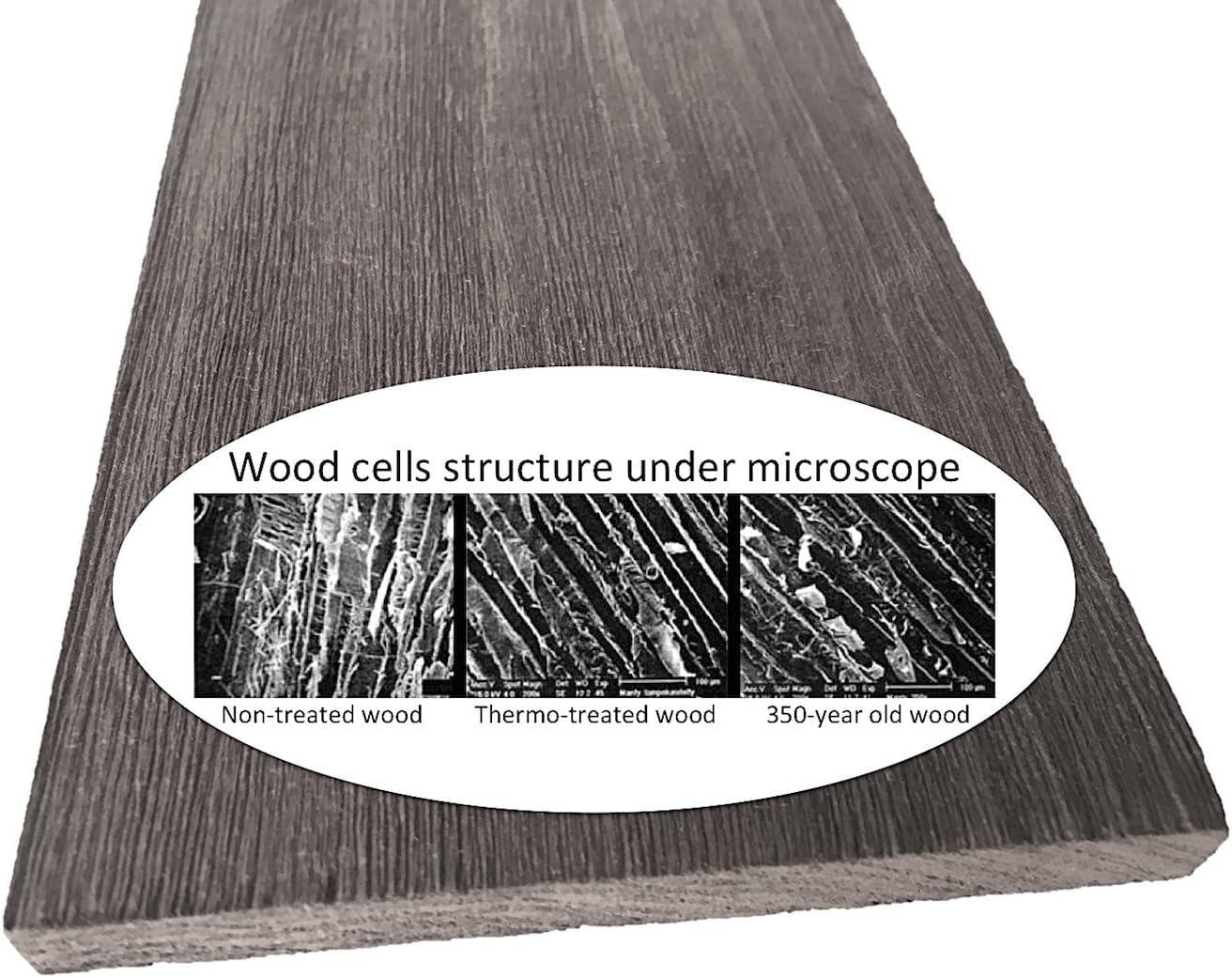 HomeRoots Thermo-Treated 1/4 x 5 in. x 4 ft. Barn Wood Wall Planks (10 sq. ft. 6-Pack)