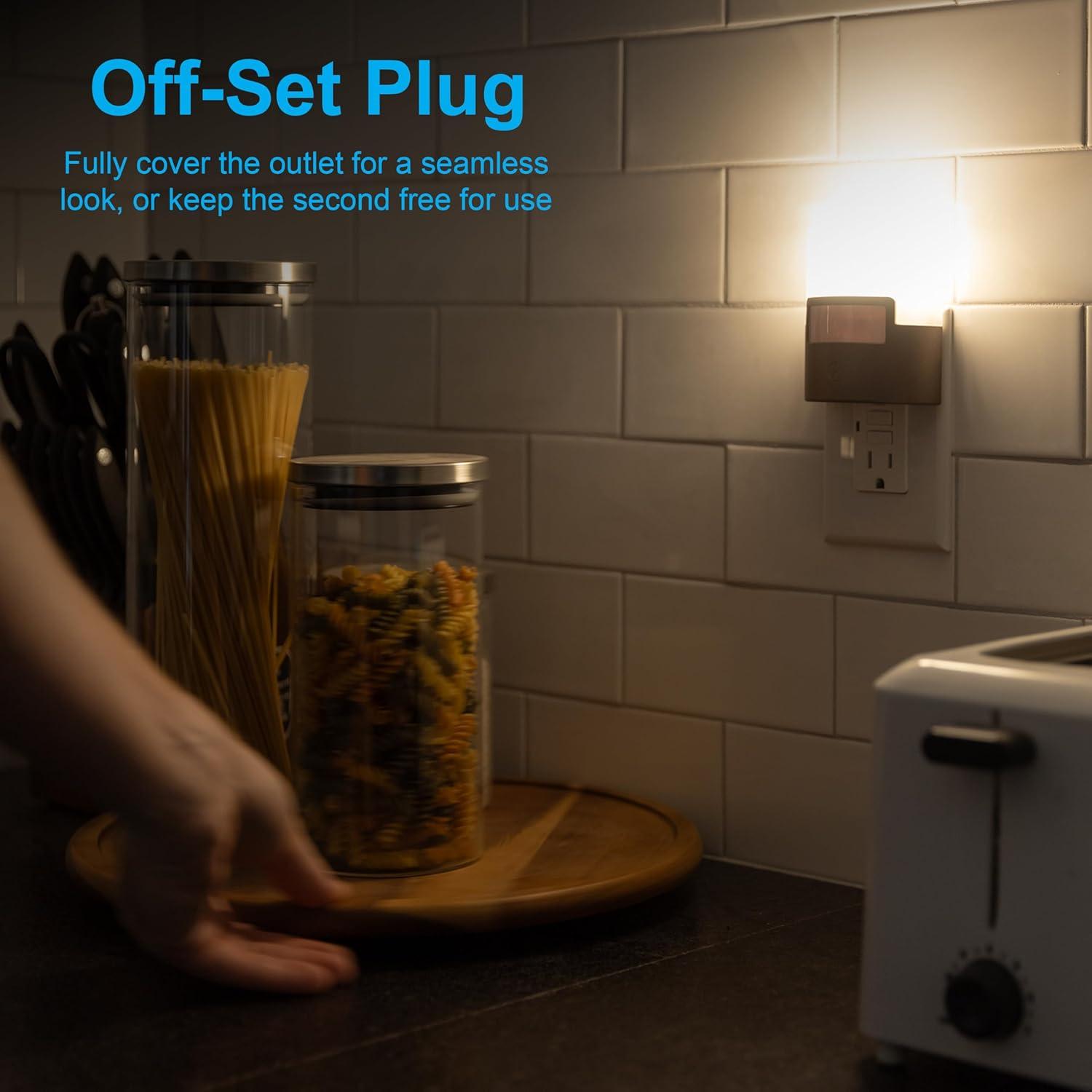 GE LED Motion Sensor Night Light, Plug into wall, 40 Lumens, Soft White, UL Certified, Energy Efficient, Ideal Nightlight for Bedroom, Bathroom, Kitchen, Hallway, 26140, Bronze, 1 Pack