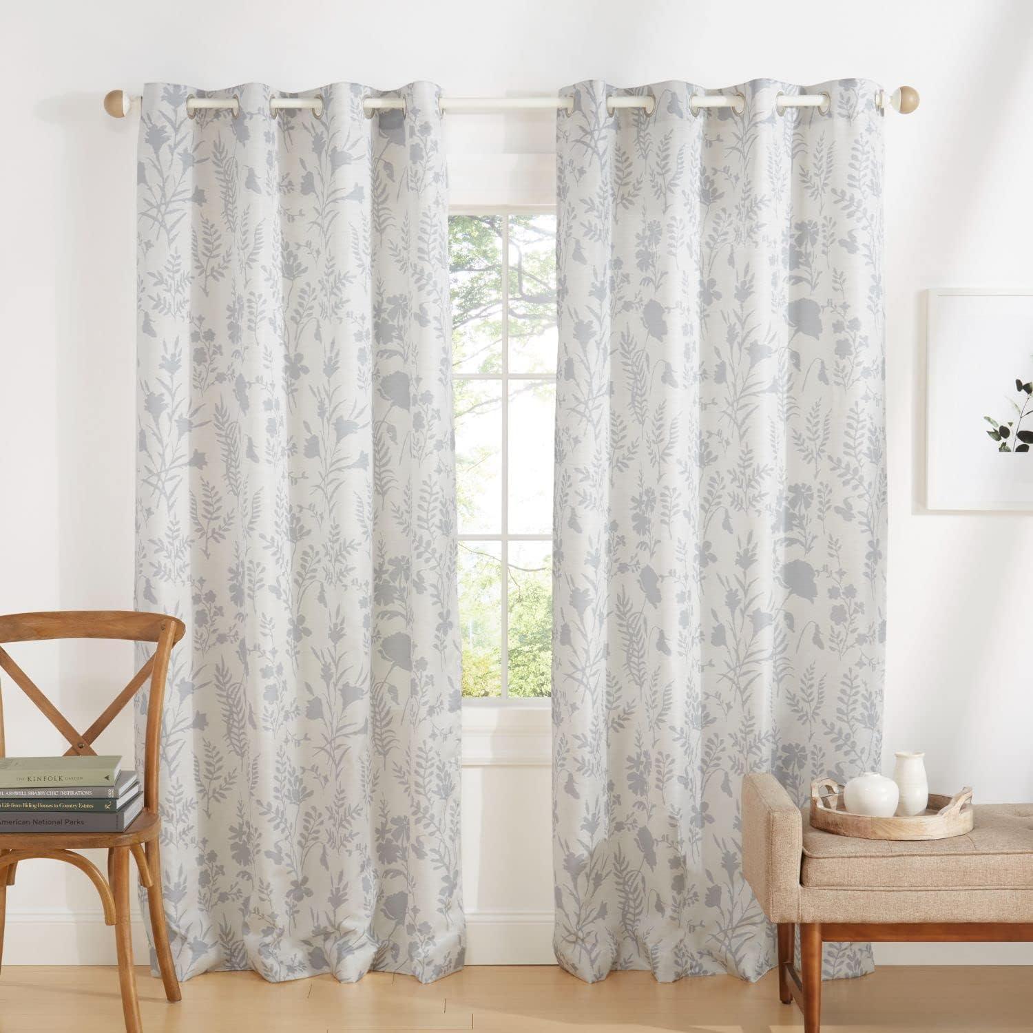 Exclusive Home Silhouette Floral Light Filtering Grommet Top Curtain Panel Pair