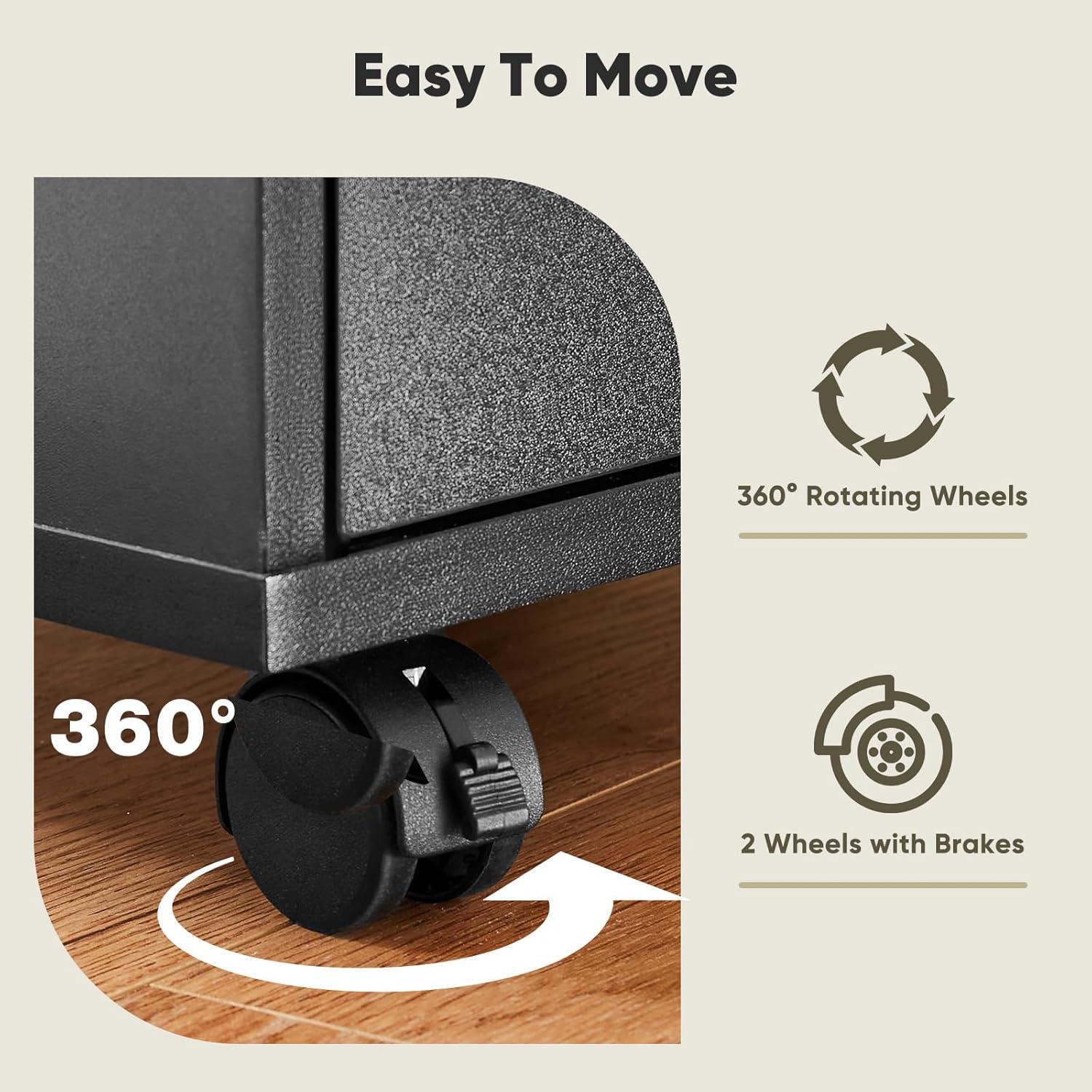 HeSLehs 7-Drawer Organizer, Tall Chest of Drawers with Caster Wheels, Alex Drawers File for Home Office, White