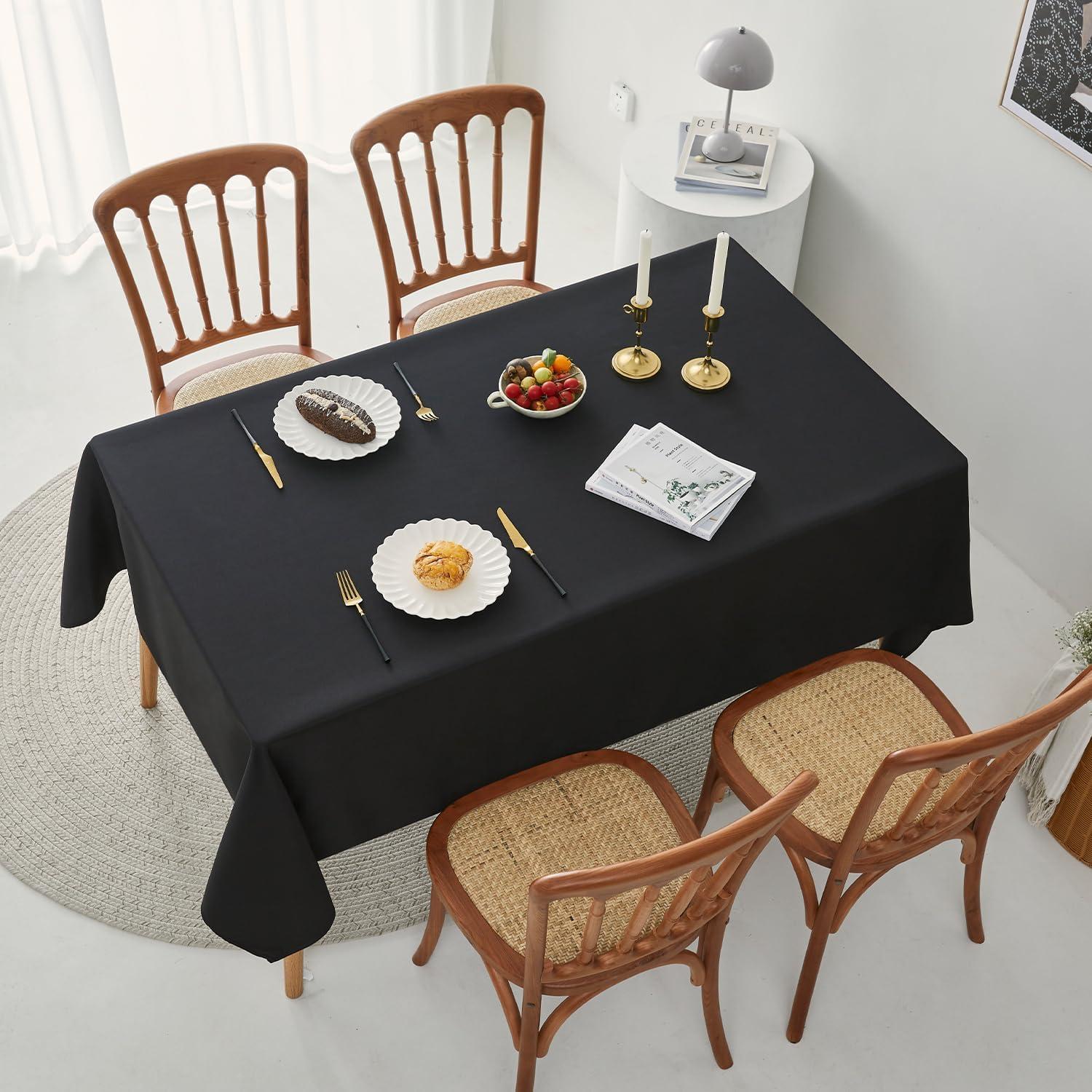 2 Pack Burgundy Tablecloth Rectangular - 60x120 Inch - Linen Textured Table Cloth Wrinkle Free Washable Decorative Fabric Table Cover for Buffet Banquet Parties Event Holiday Dinner