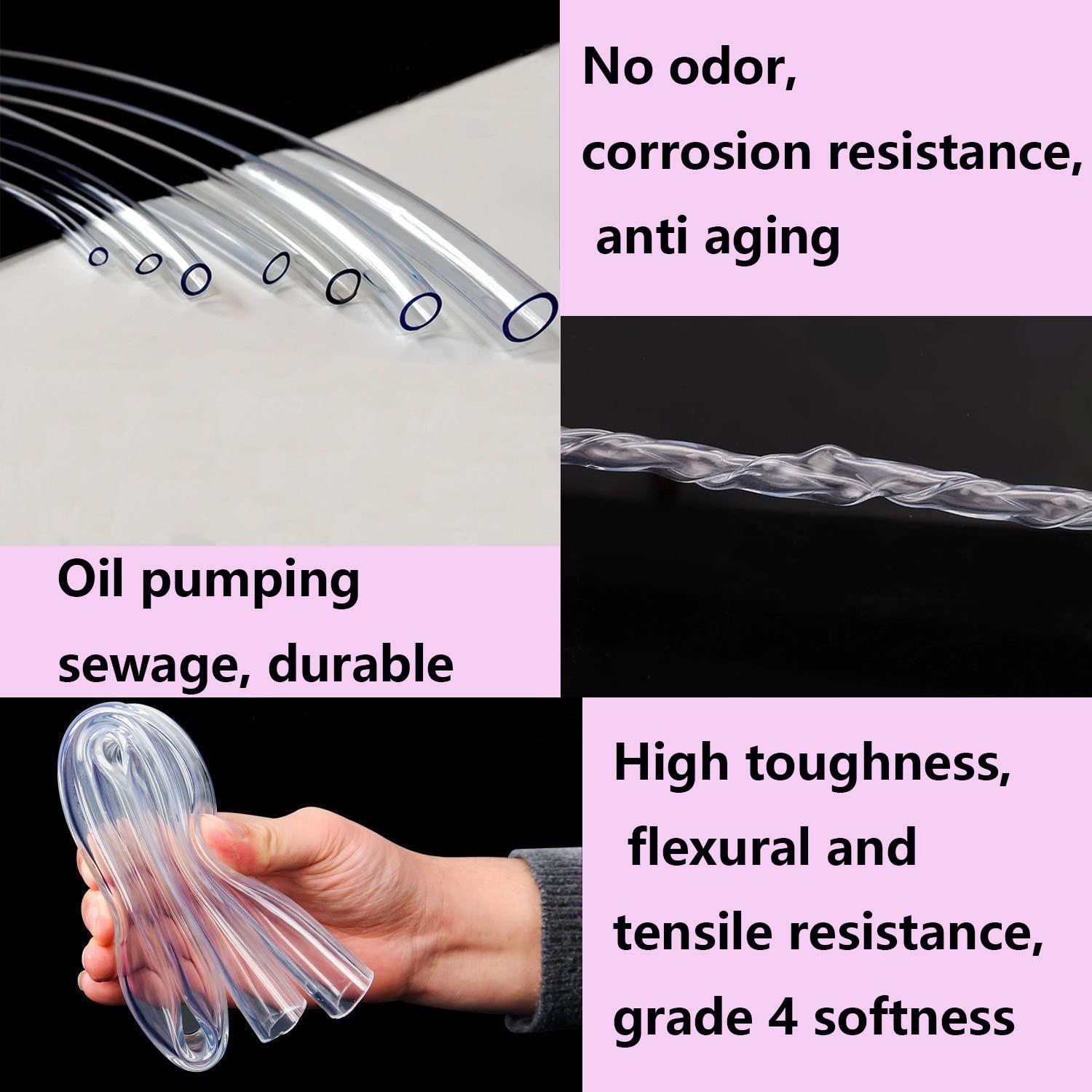 Clear 10 Feet PVC Multipurpose Tubing for Low Pressure Applications