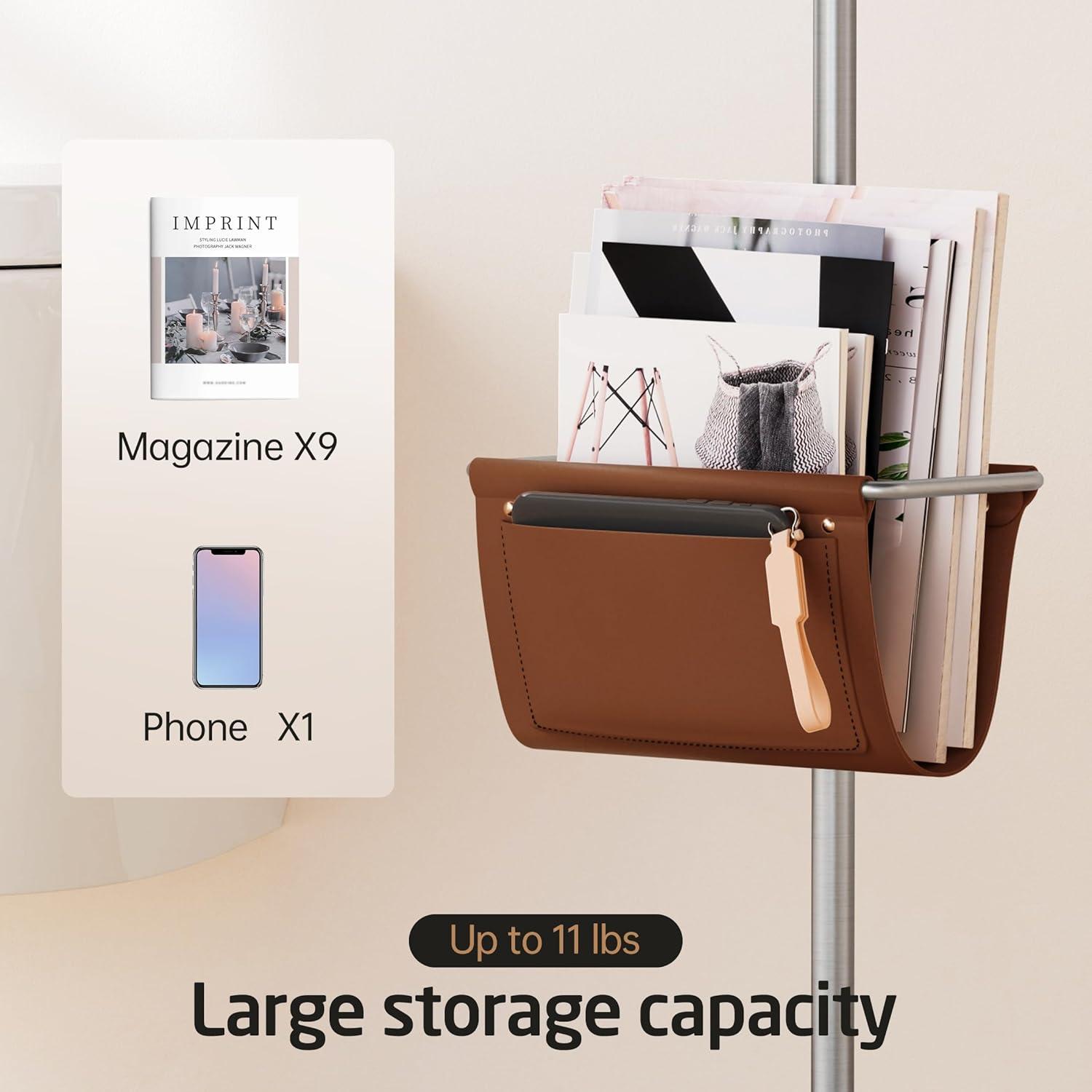 KES Toilet Paper Holder Stand With Bathroom Magazine Rack, Magazine Holder And Double Roll Toilet Paper Holder Free Standing, Weighted Marble Base