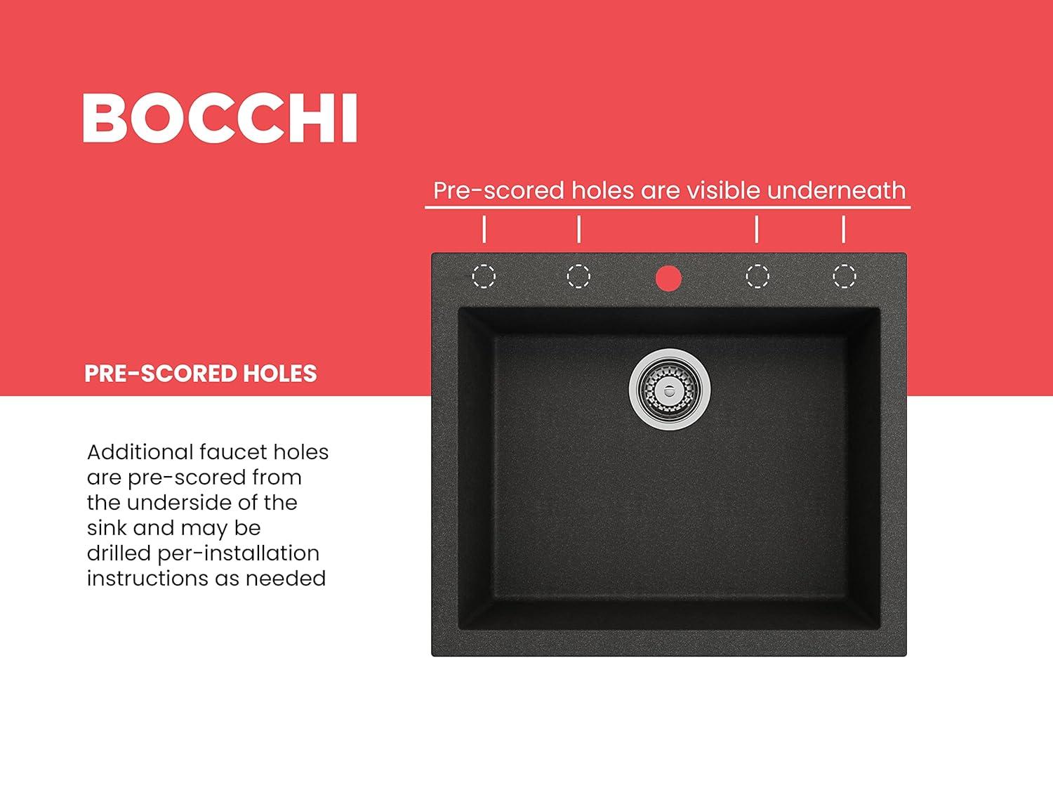 BOCCHI Campino 24'' L Single Bowl Granite Kitchen Sink 1606-505-0126