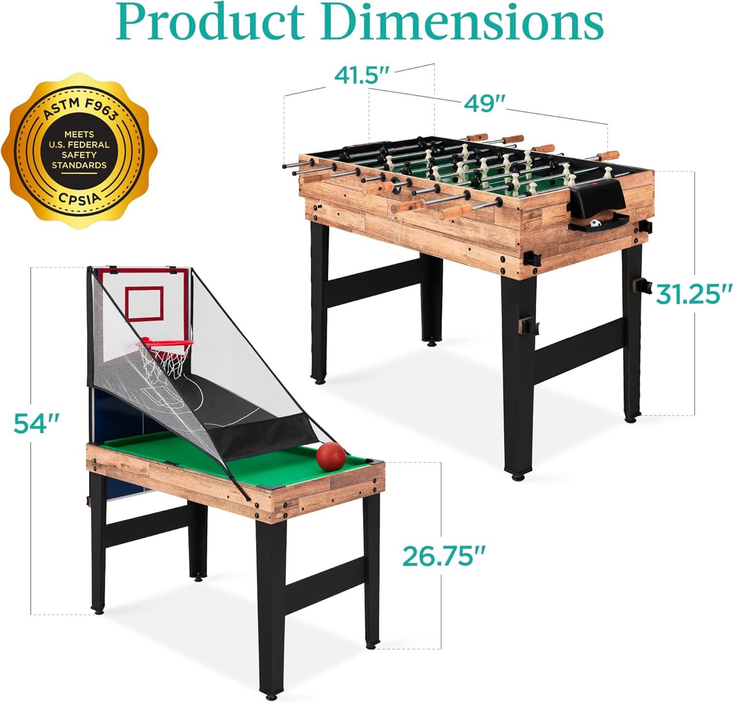 Best Choice Products 13-in-1 Combo Game Table Set w/ Ping Pong, Foosball, Basketball, Air Hockey, Archery