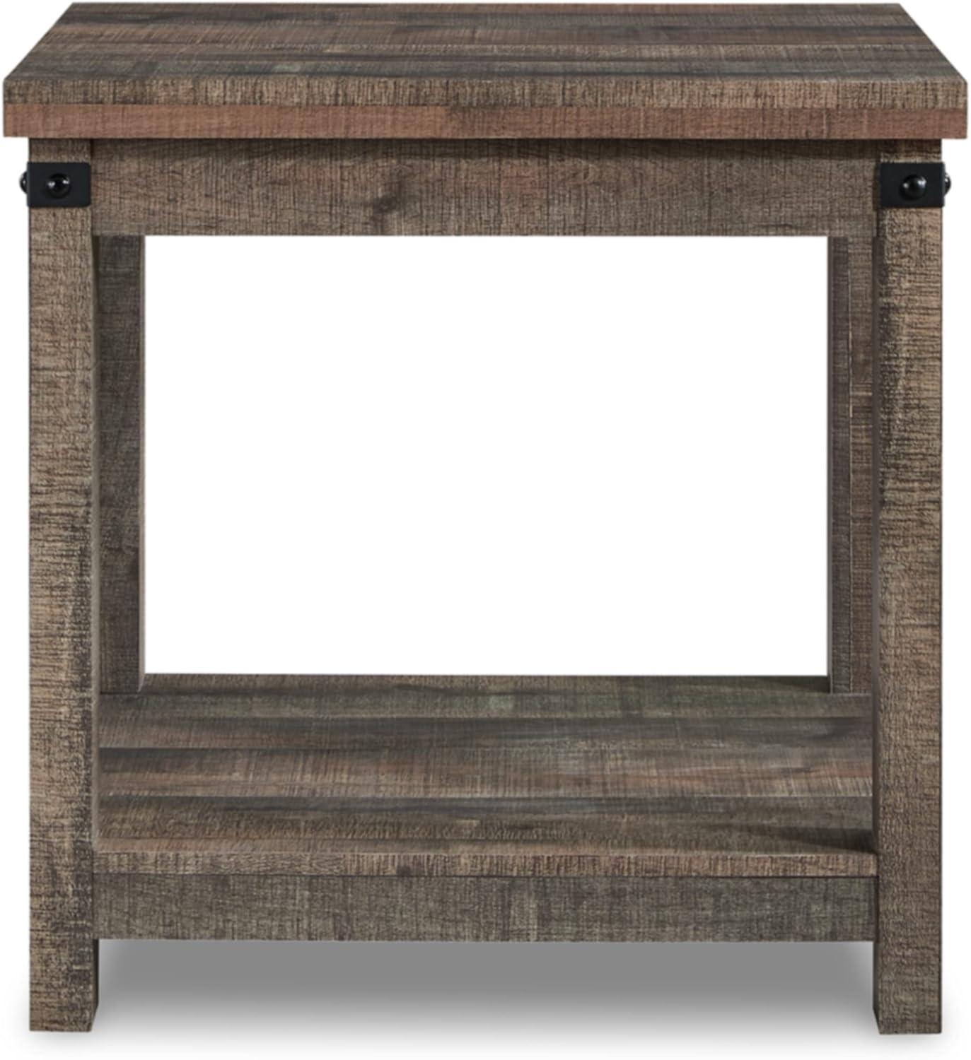 Signature Design by Ashley Casual Hollum End Table, Rustic Brown